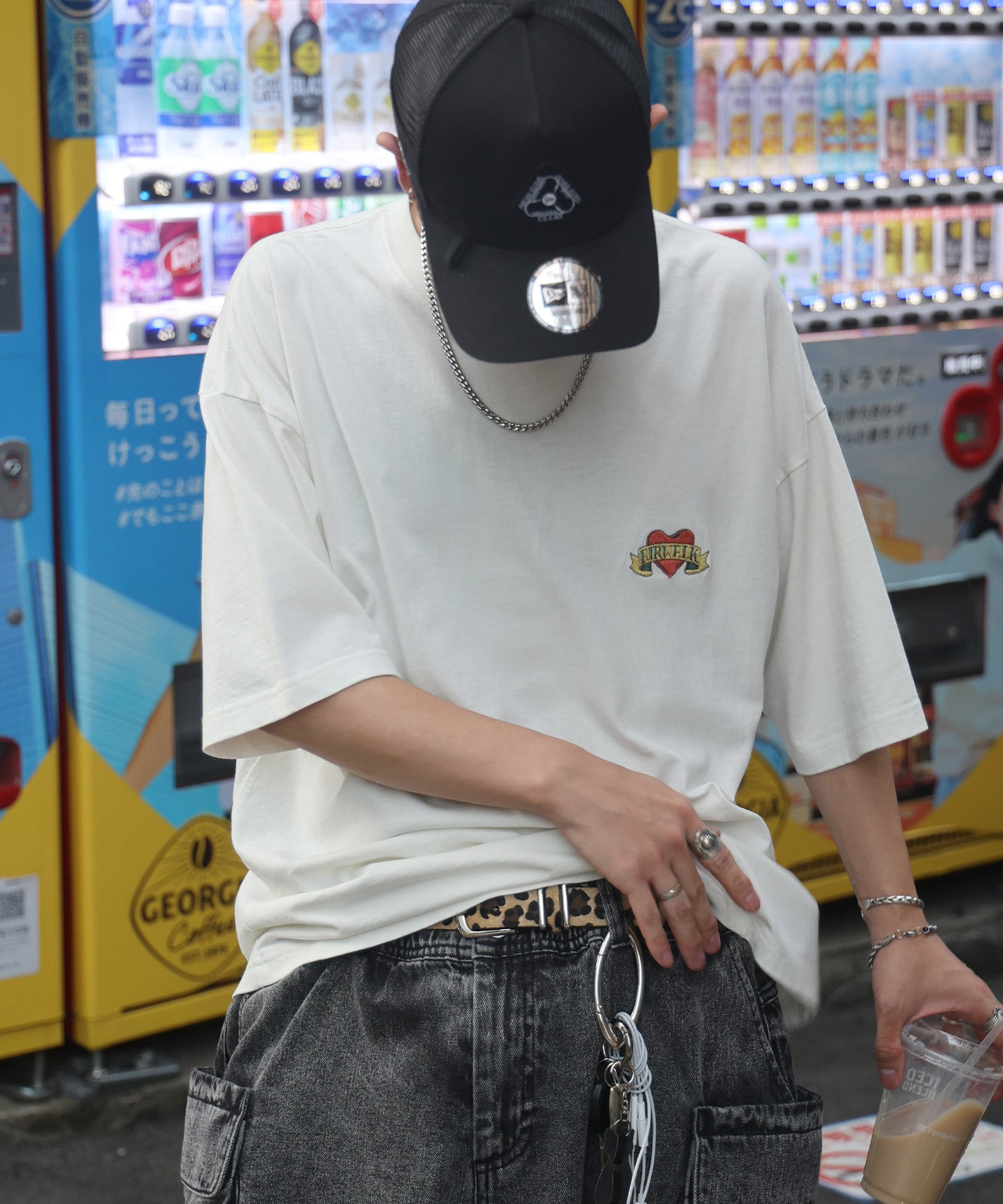 25SS【AIRWALK】ヴィンテージライク ハードグラフィック ボックスシルエット半袖Tシャツ