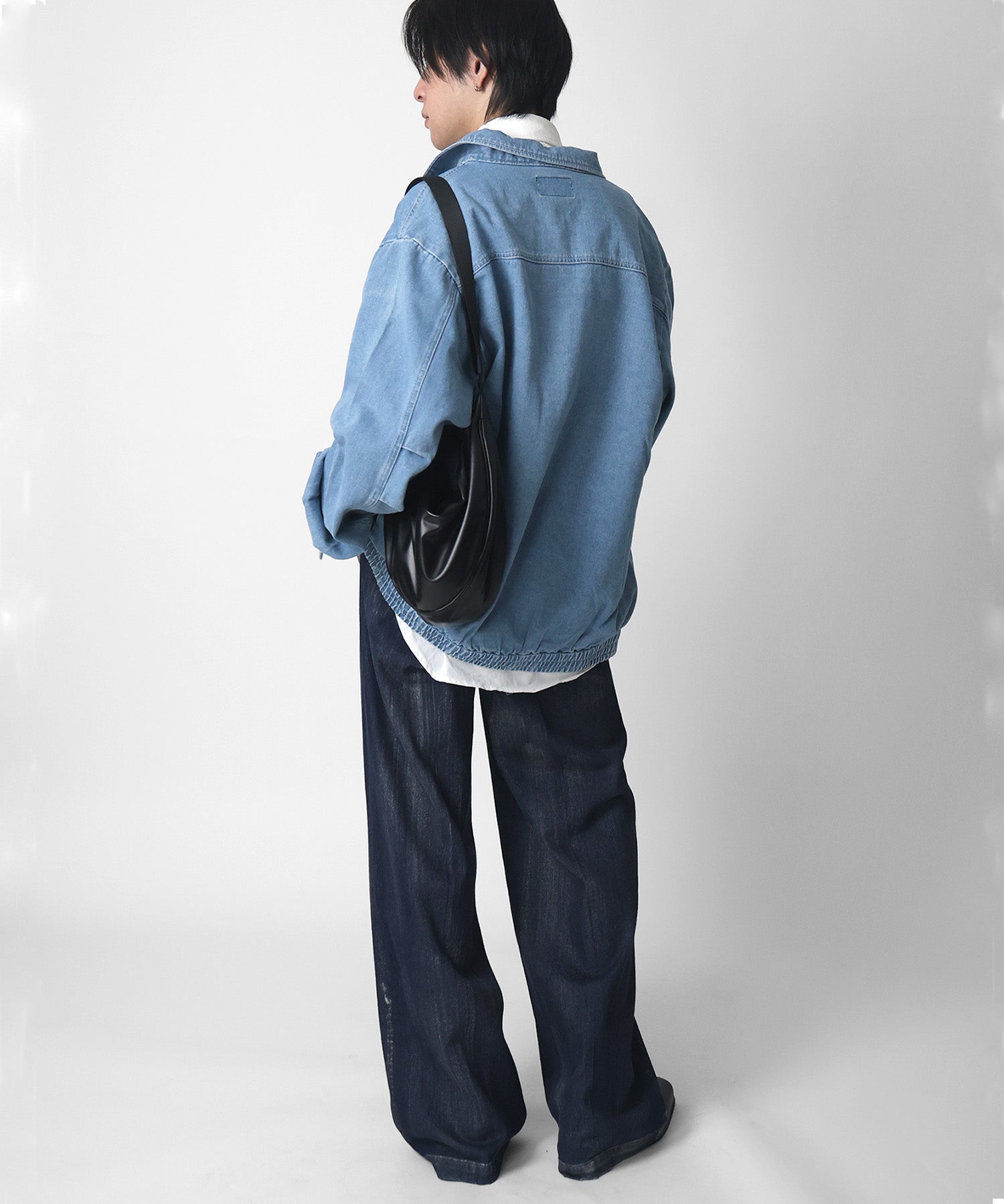 【新色追加】ビッグシルエット ヴィンテージライク ケミカルウォッシュ加工  ブルゾン デニムジャケット