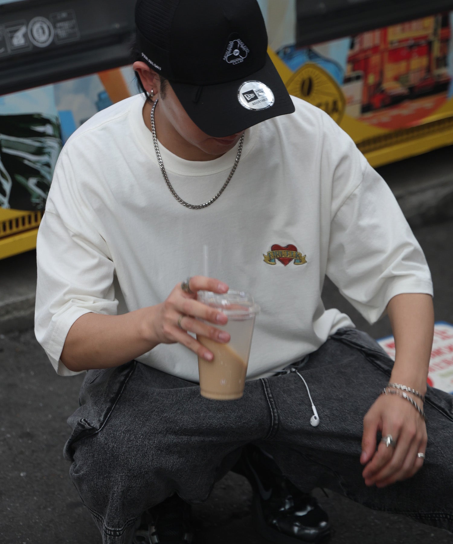 25SS【AIRWALK】ヴィンテージライク ハードグラフィック ボックスシルエット半袖Tシャツ