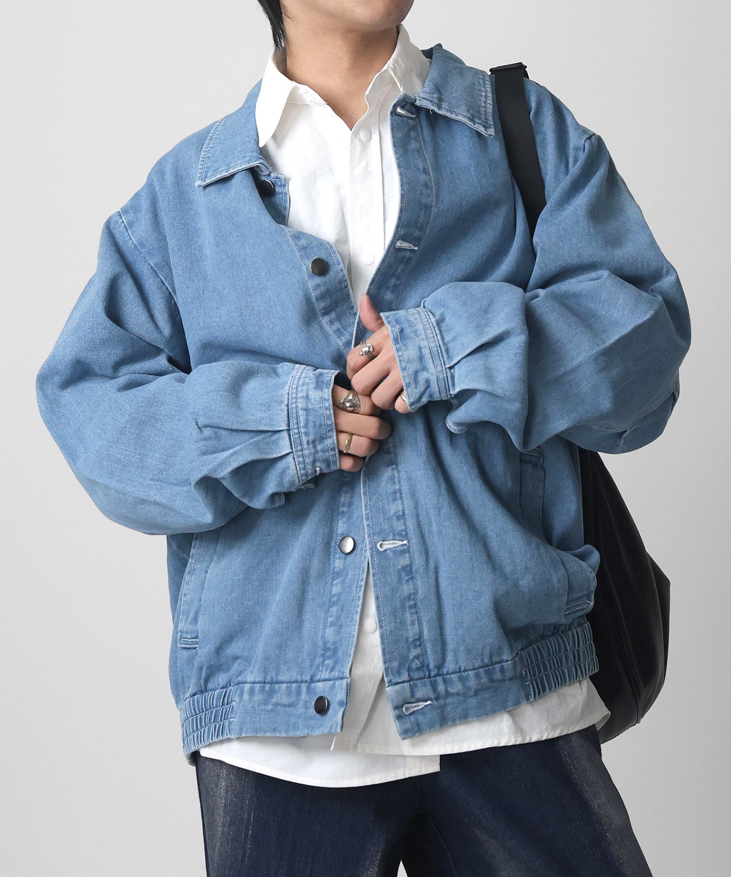 【新色追加】ビッグシルエット ヴィンテージライク ケミカルウォッシュ加工  ブルゾン デニムジャケット