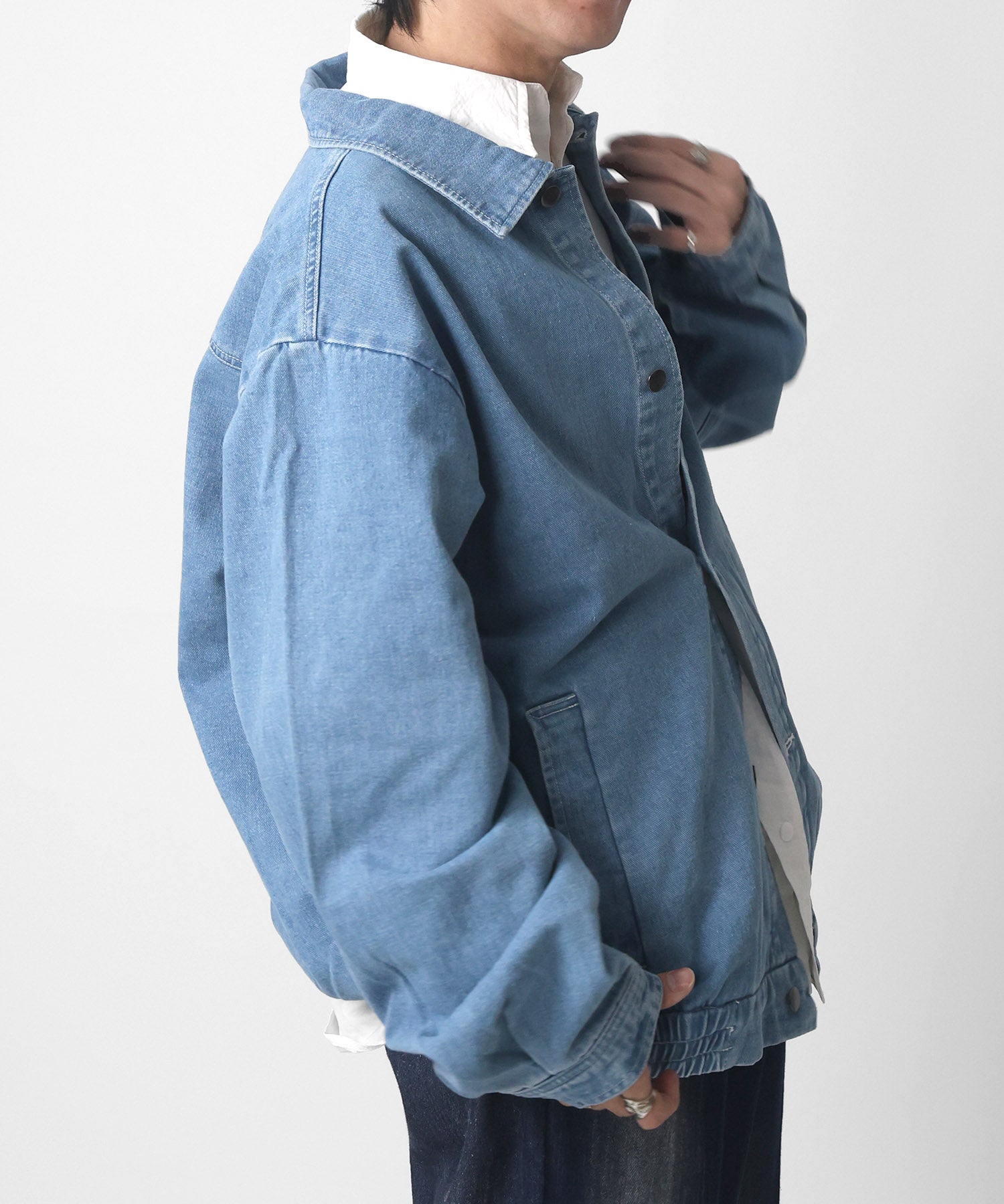 【新色追加】ビッグシルエット ヴィンテージライク ケミカルウォッシュ加工  ブルゾン デニムジャケット