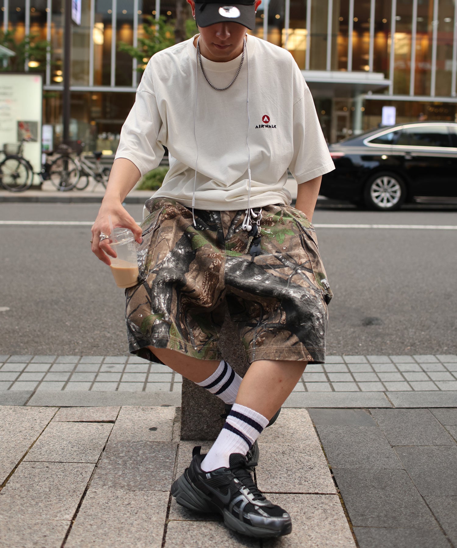 25SS【AIRWALK】ヴィンテージライク モンスターグラフィック ボックスシルエット半袖Tシャツ