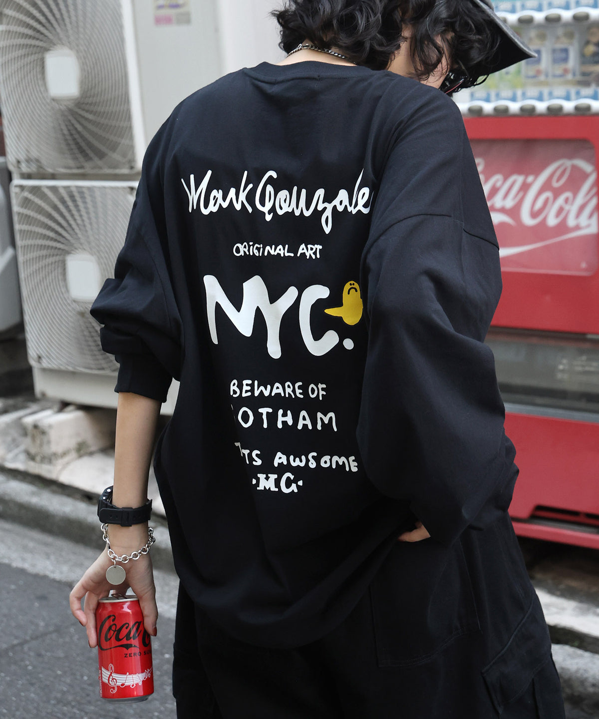 【MARK GONZALES ARTWORK COLLECTION / マークゴンザレス】ワンポイント刺繍 / エンジェルロゴバックプリント ビッグシルエットロンT