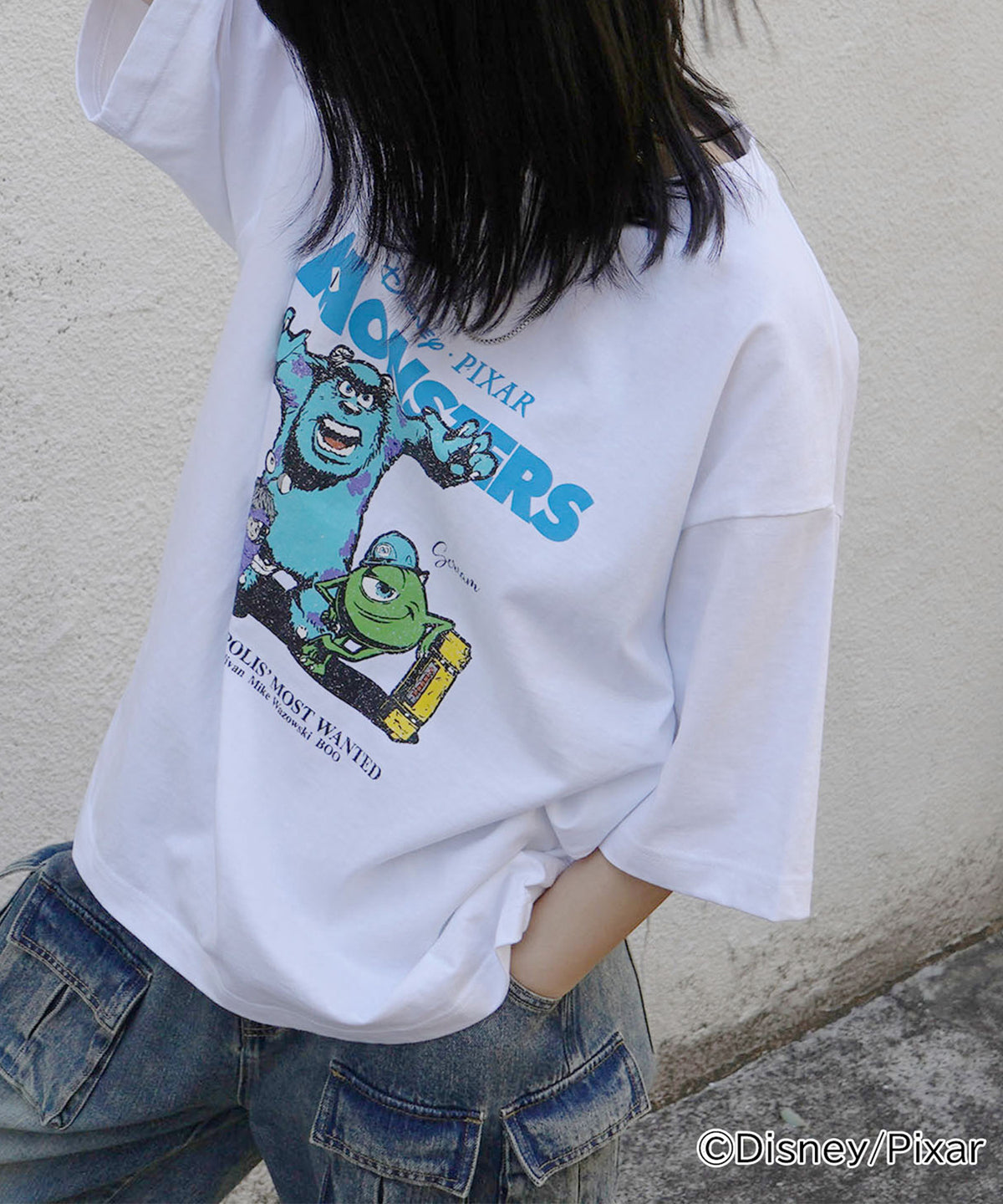 25SS【Disney Pixar / ディズニーピクサー】モンスターズ・インク ビッグシルエット半袖プリントTシャツ
