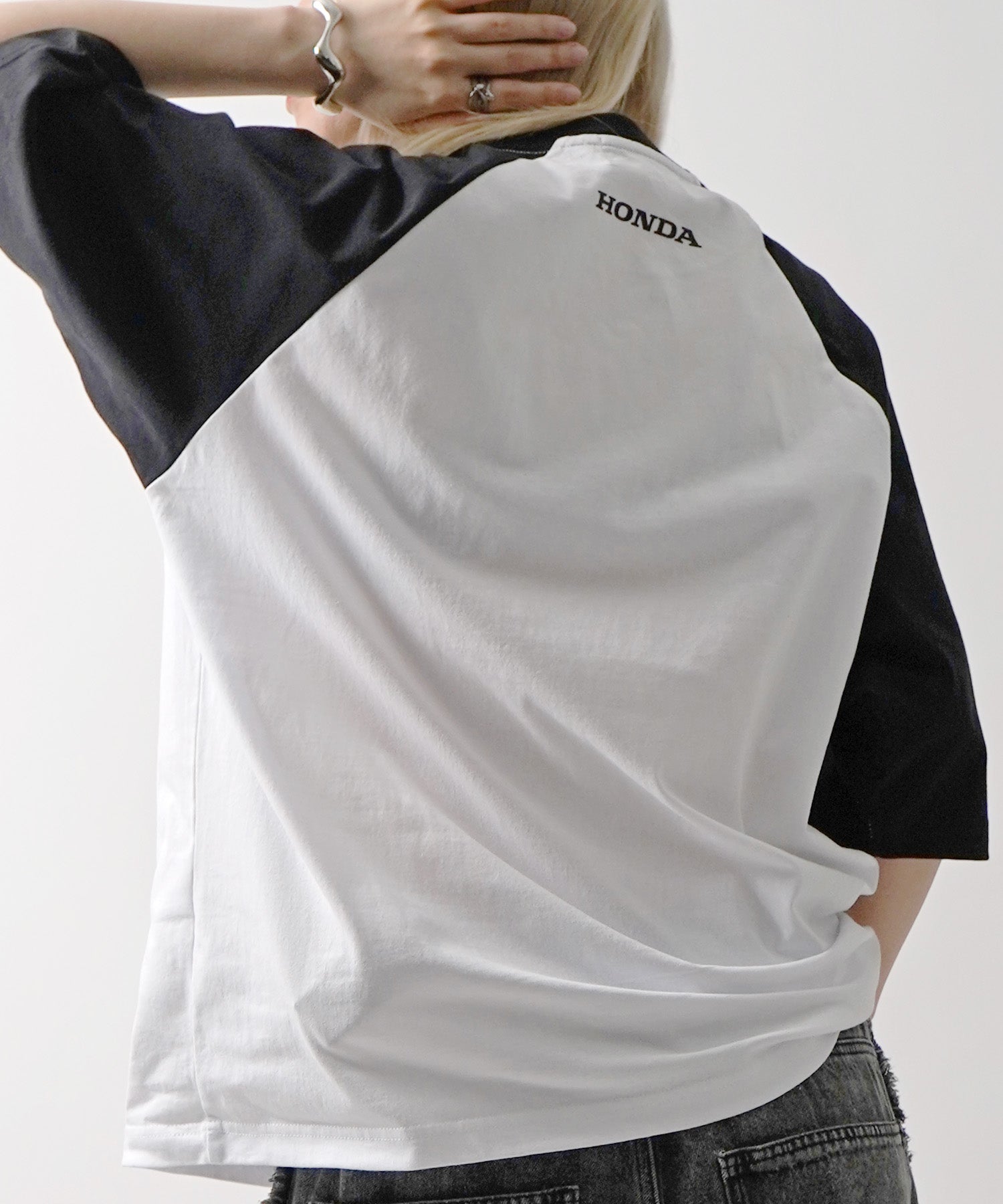 25SS【HONDA / ホンダ】フロントプリント ボックスシルエット ラグラン半袖Tシャツ