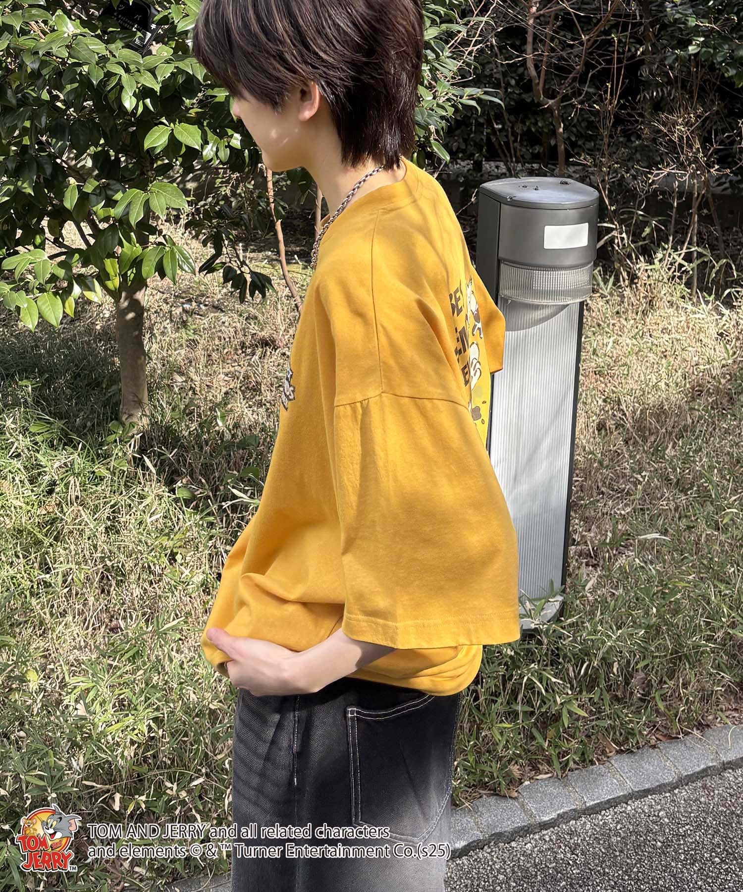 25SS【TOM&JERRY / トムとジェリー】足跡 ビッグシルエットバックプリントTシャツ