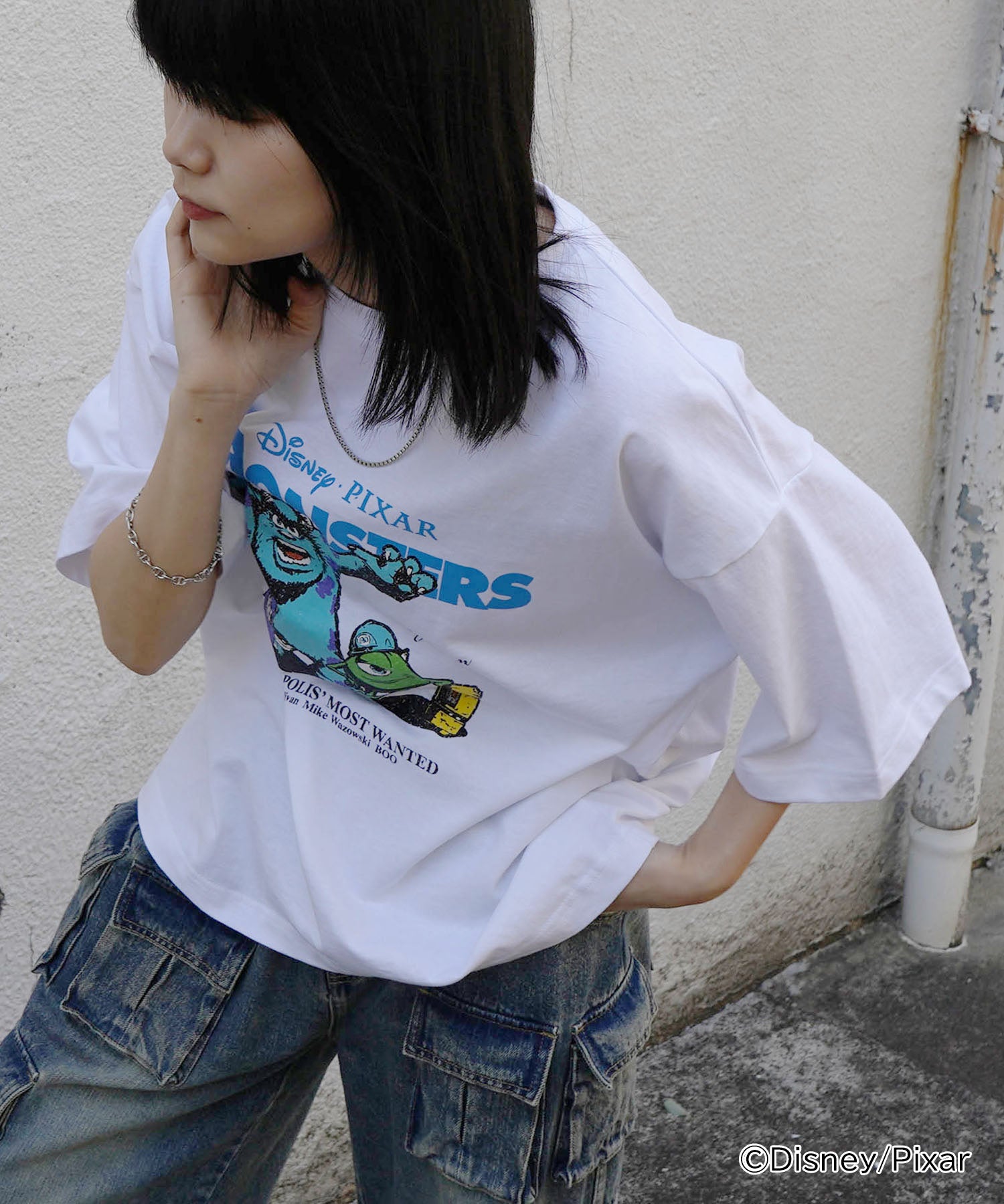 25SS【Disney Pixar / ディズニーピクサー】モンスターズ・インク ビッグシルエット半袖プリントTシャツ
