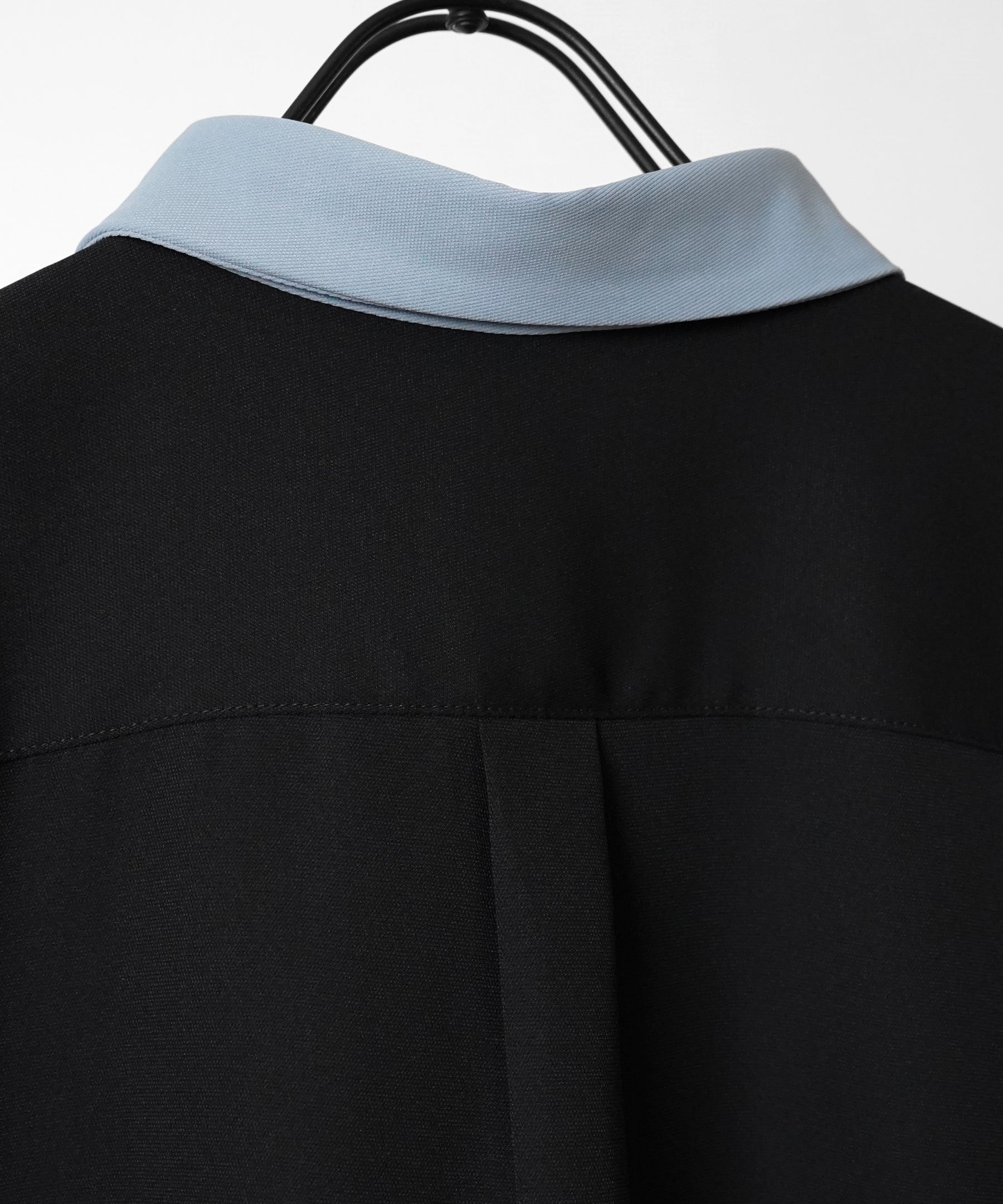 イージーケア ビッグシルエット 襟配色 クレリック半袖シャツ