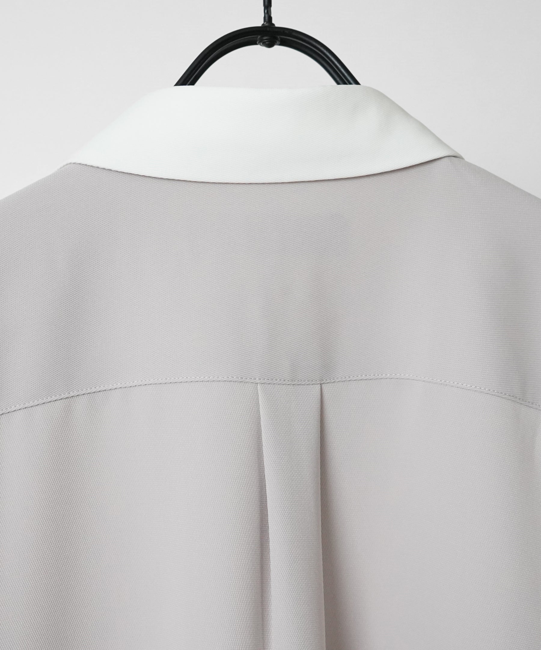 イージーケア ビッグシルエット 襟配色 クレリック半袖シャツ