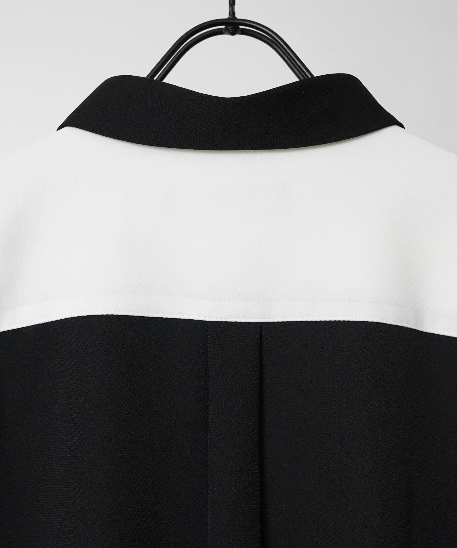 イージーケア ビッグシルエット 襟配色 クレリック半袖シャツ