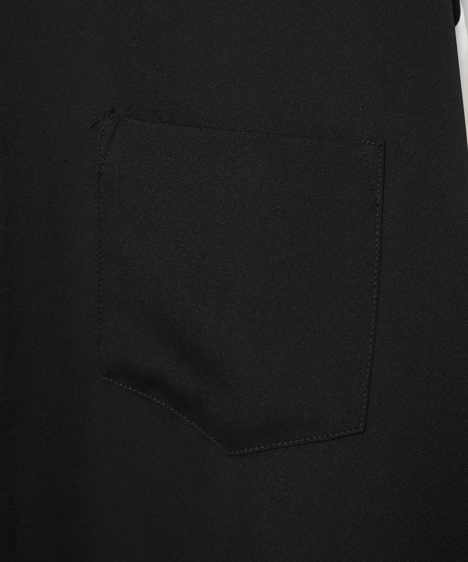 イージーケア ビッグシルエット 襟配色 クレリック半袖シャツ