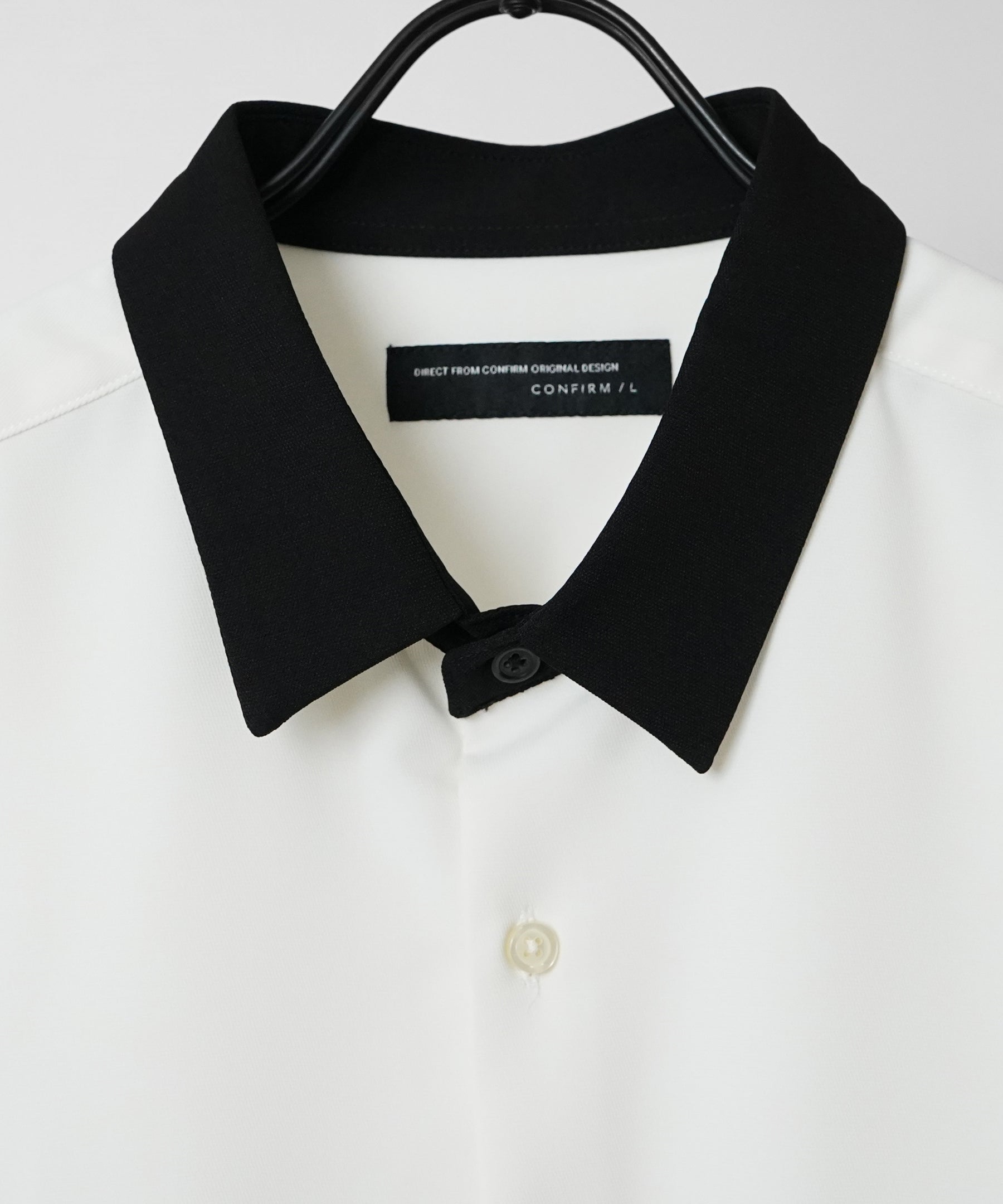 イージーケア ビッグシルエット 襟配色 クレリック半袖シャツ