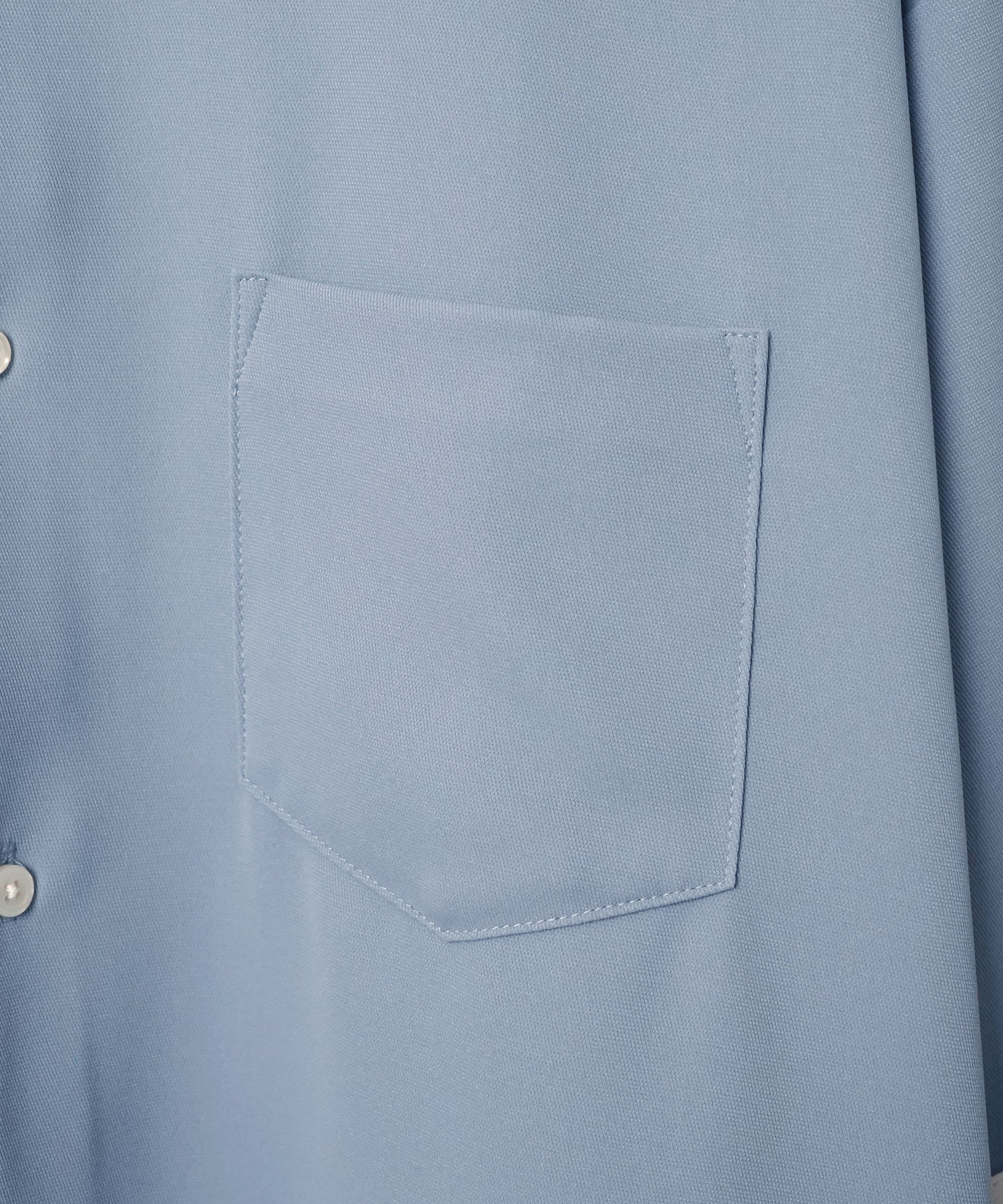 イージーケア ビッグシルエット 襟配色 クレリック半袖シャツ