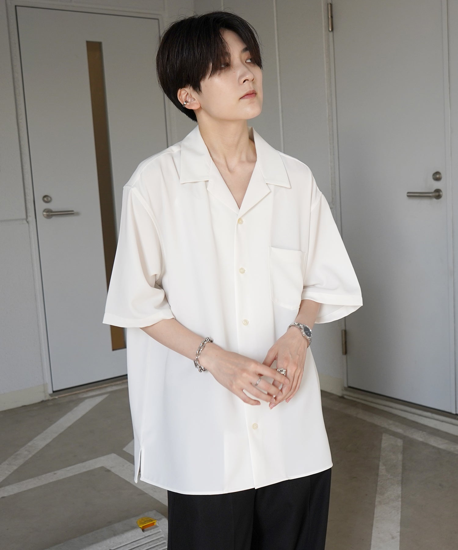 イージーケア ベーシックオープンカラーシャツ