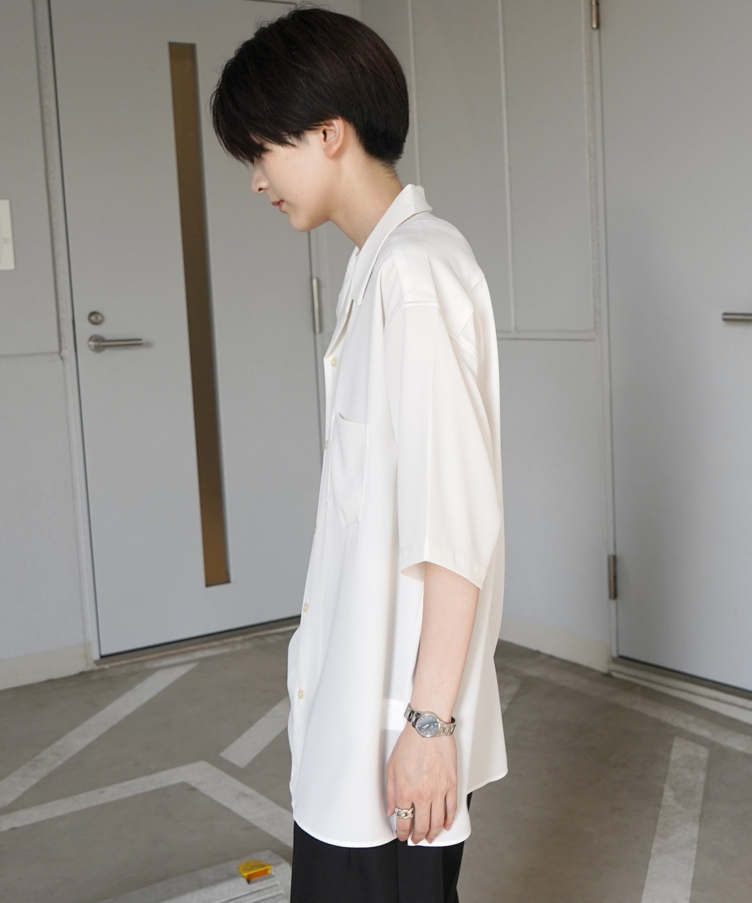 イージーケア ベーシックオープンカラーシャツ