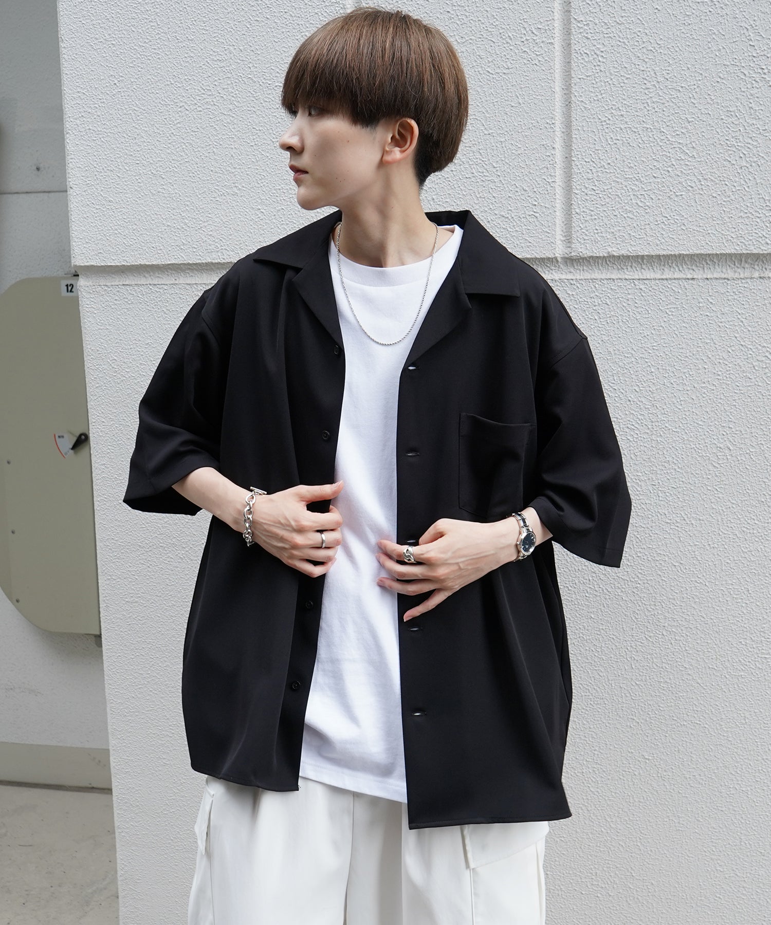 イージーケア ベーシックオープンカラーシャツ