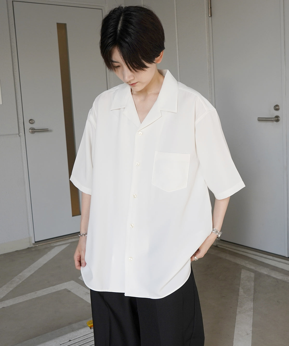 イージーケア ベーシックオープンカラーシャツ