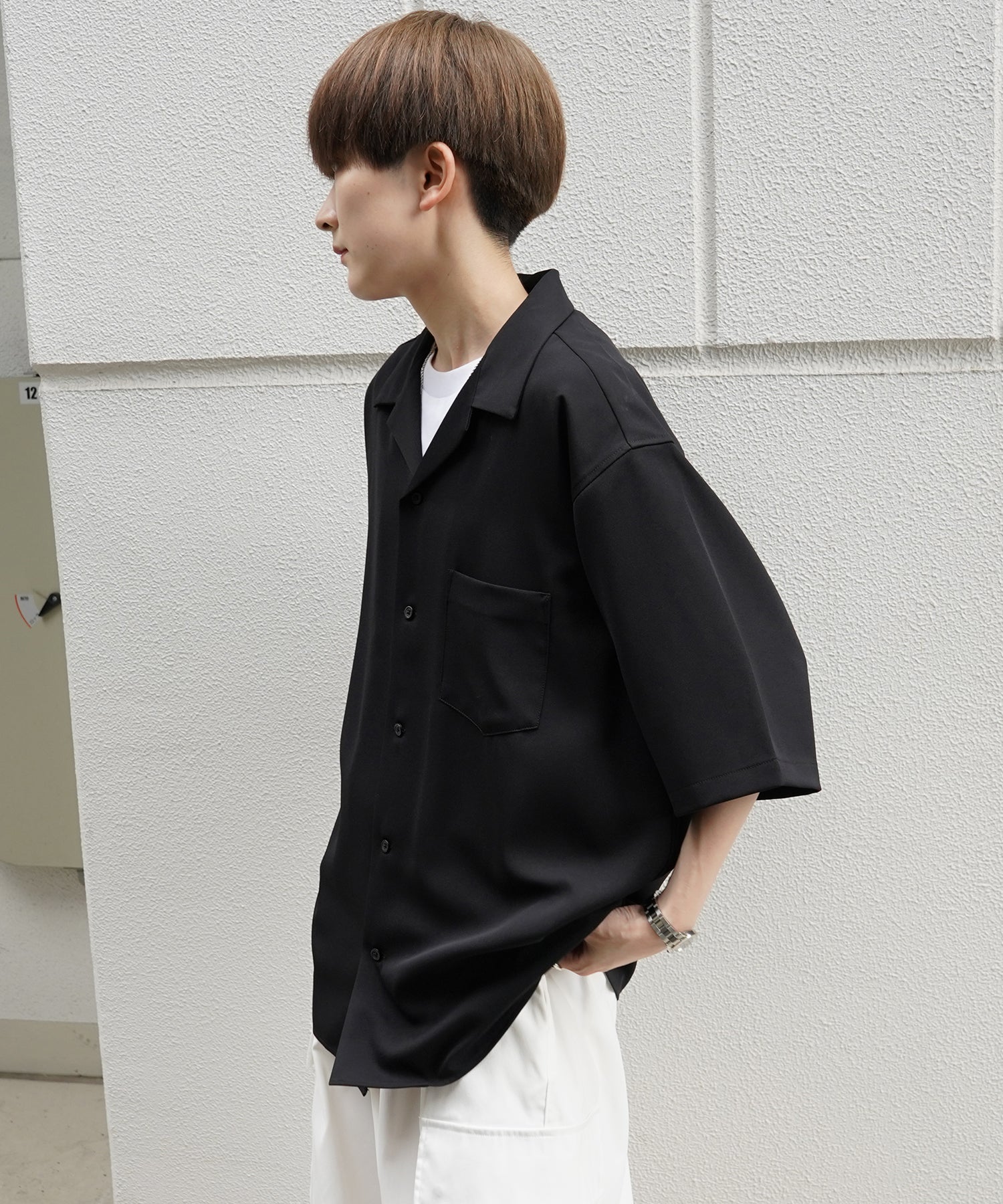 イージーケア ベーシックオープンカラーシャツ