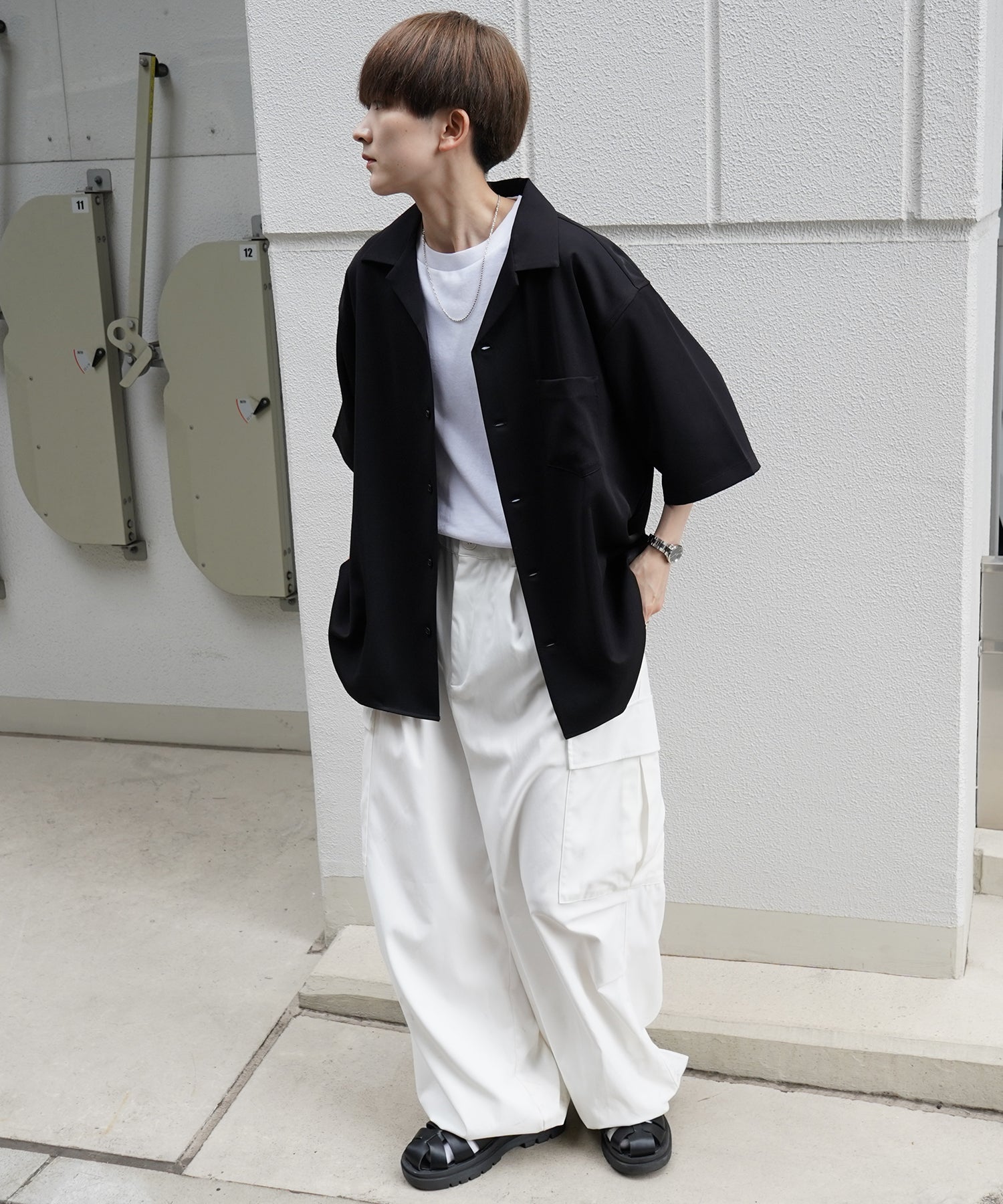 イージーケア ベーシックオープンカラーシャツ