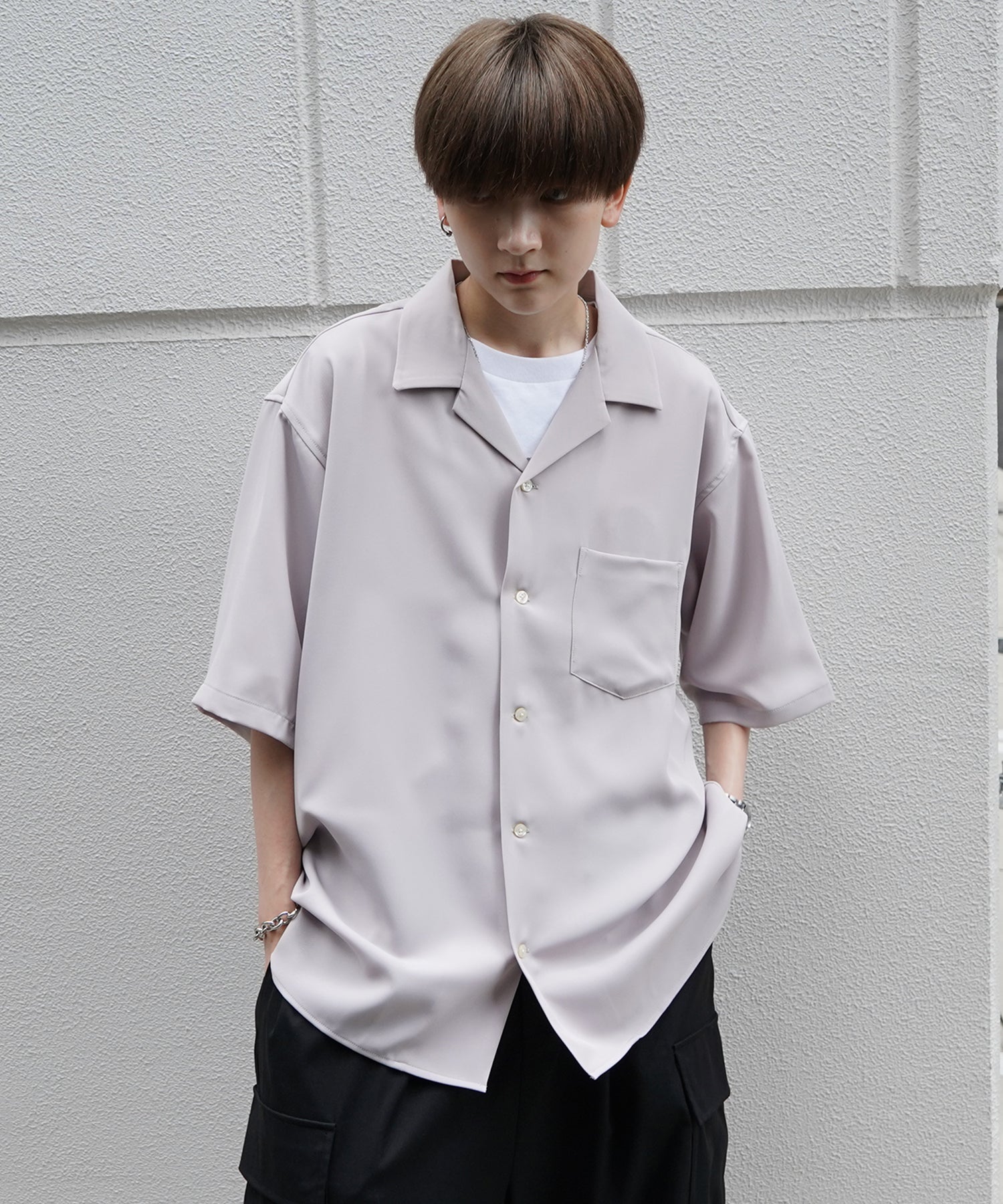 イージーケア ベーシックオープンカラーシャツ