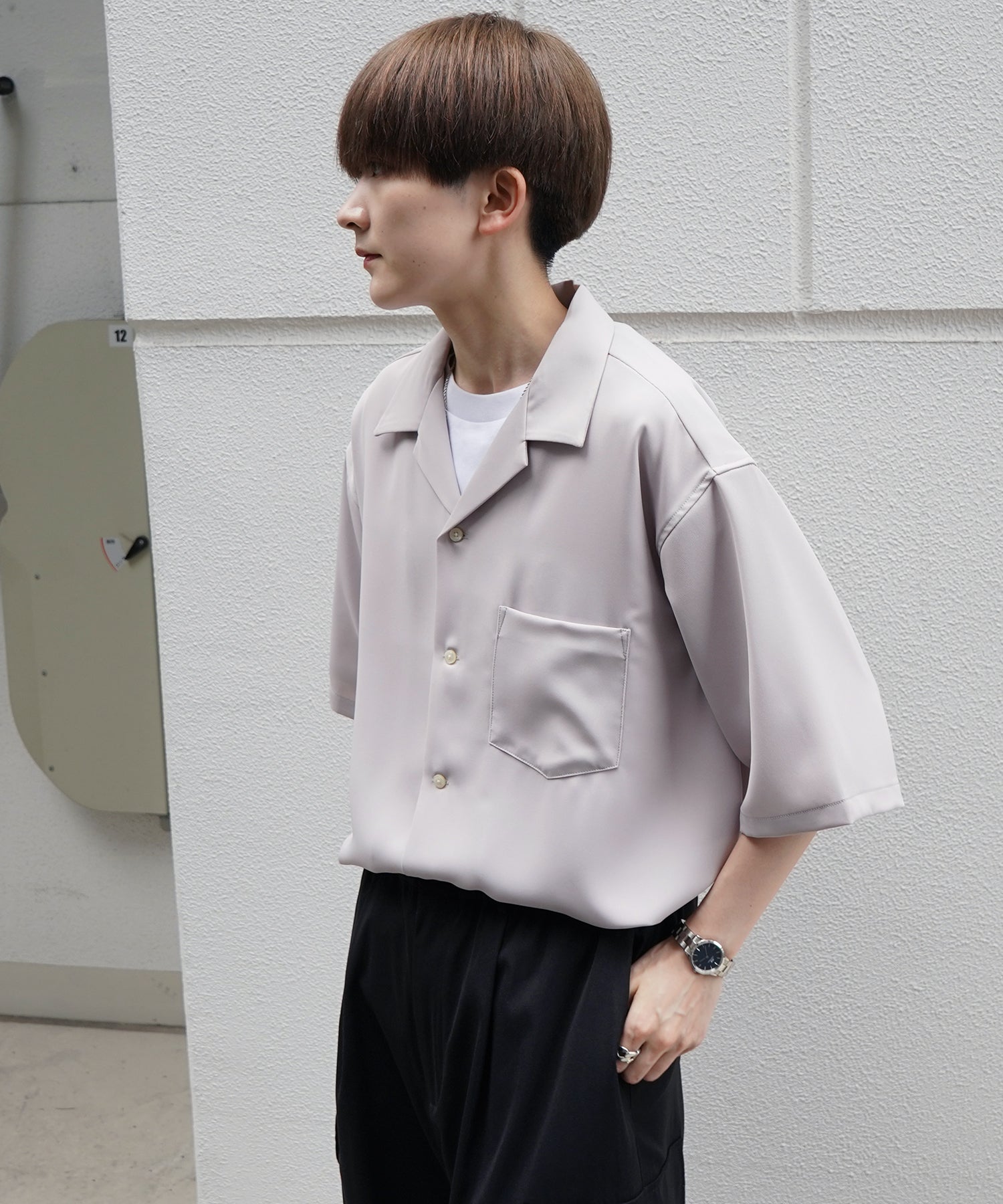 イージーケア ベーシックオープンカラーシャツ