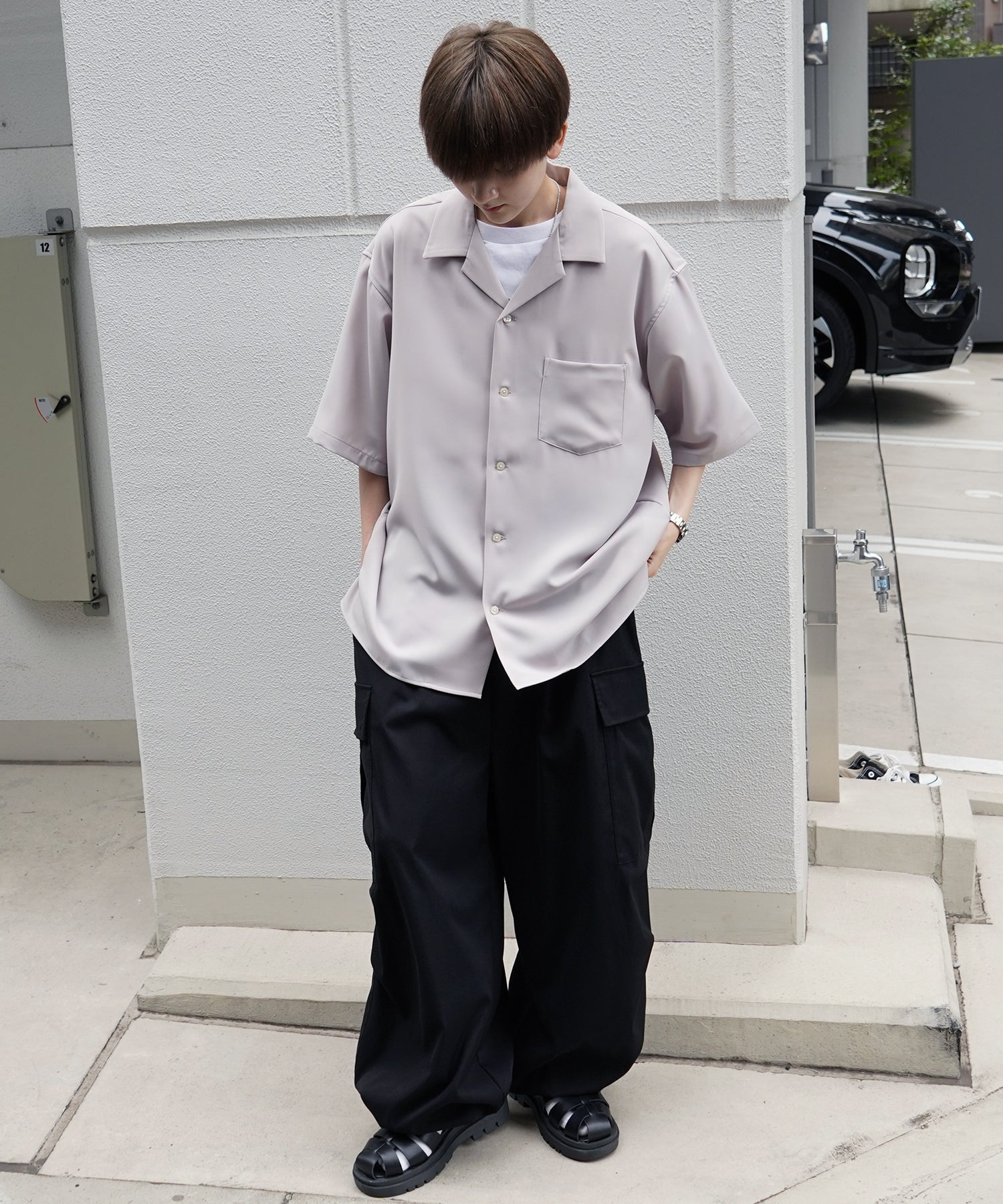 イージーケア ベーシックオープンカラーシャツ