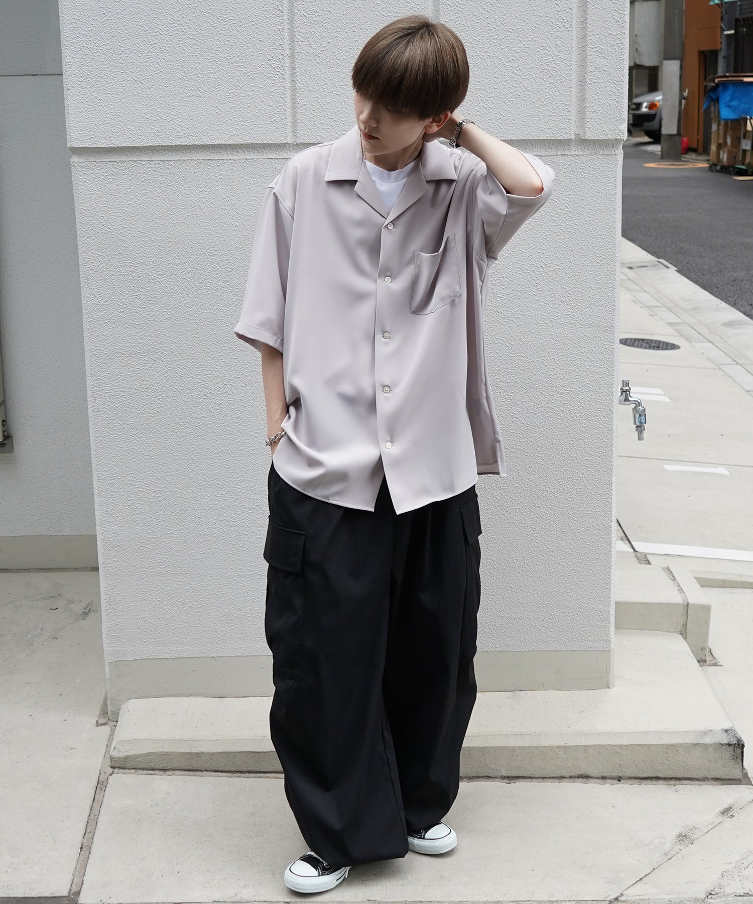 イージーケア ベーシックオープンカラーシャツ