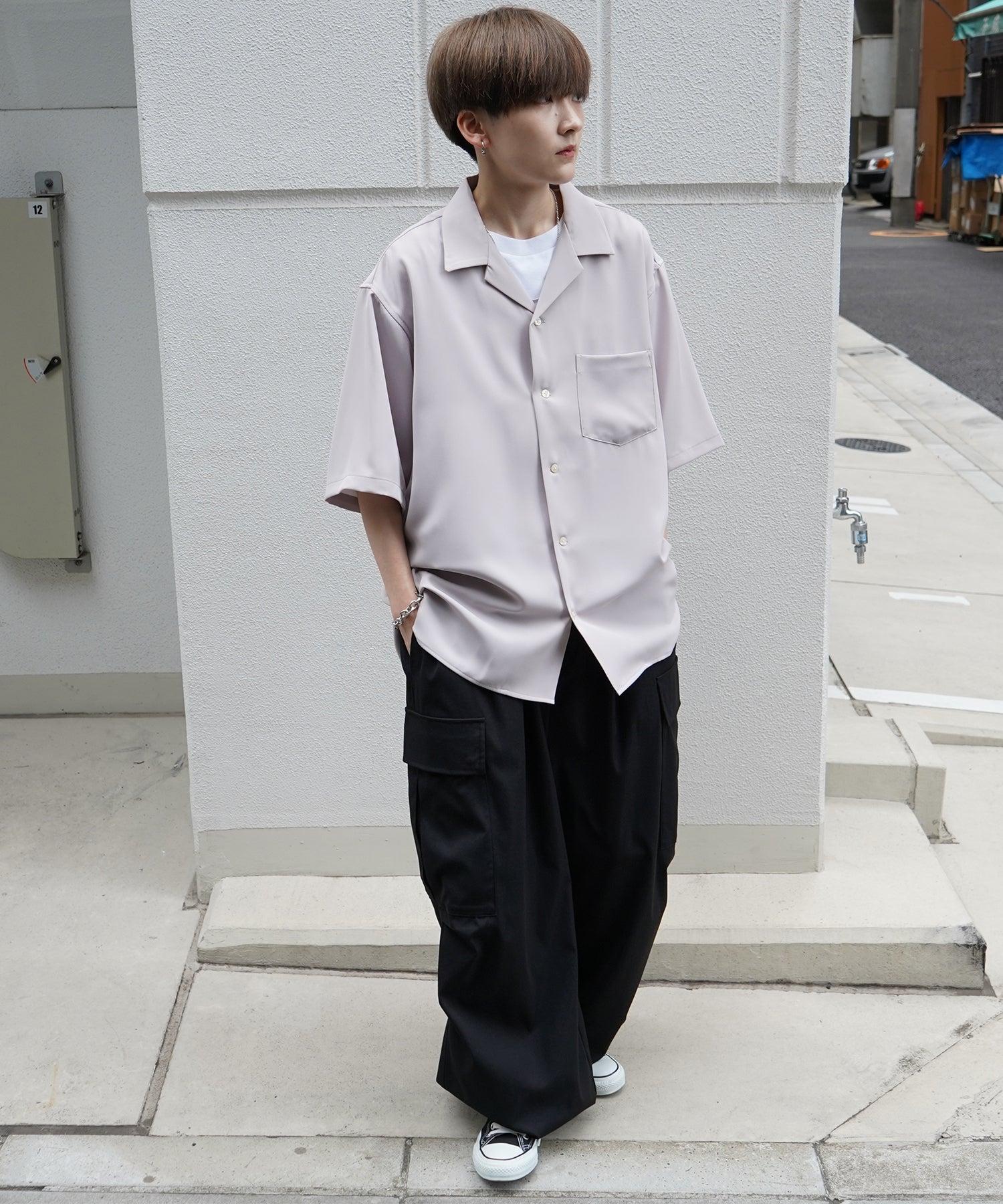 イージーケア ベーシックオープンカラーシャツ