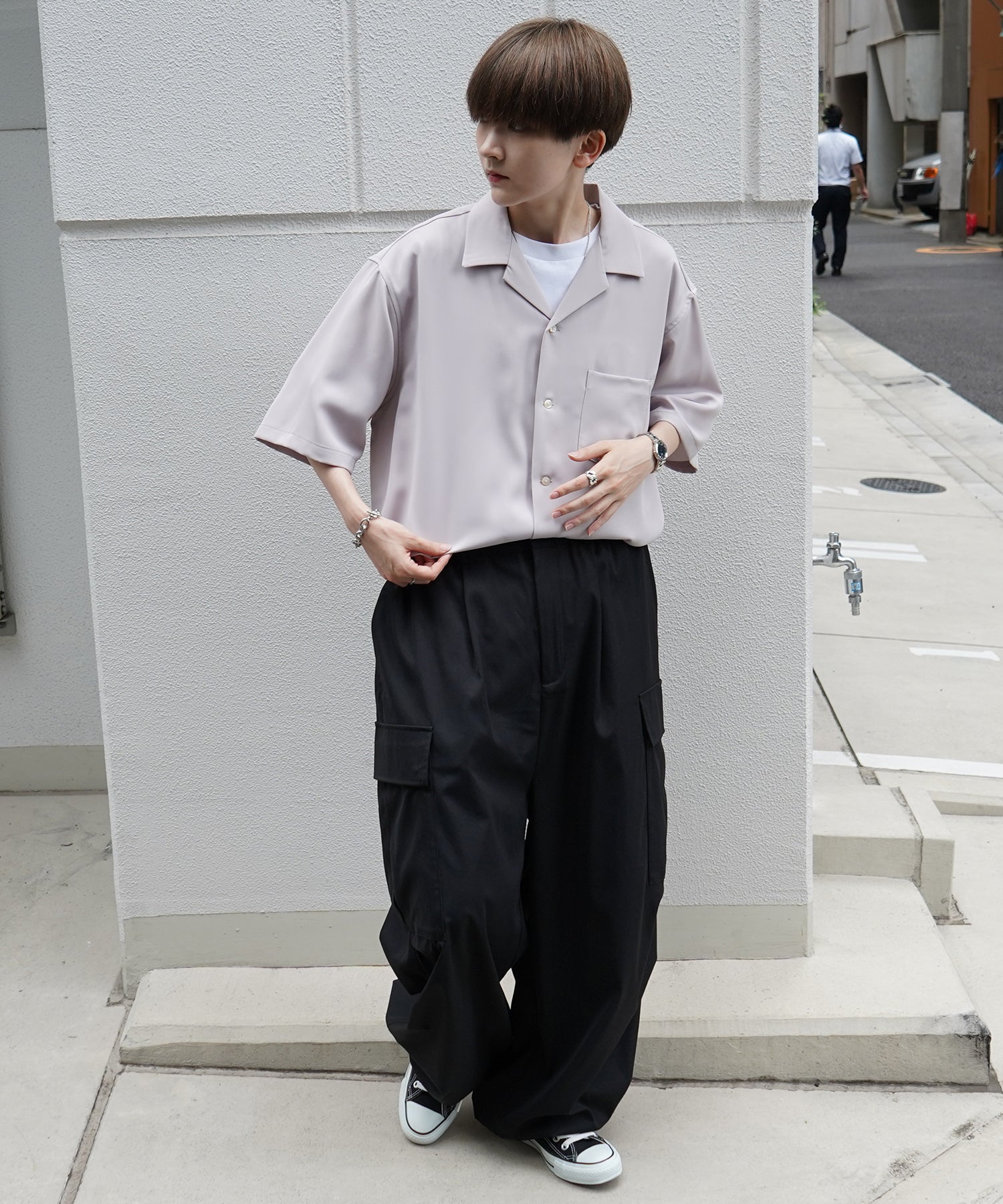 イージーケア ベーシックオープンカラーシャツ