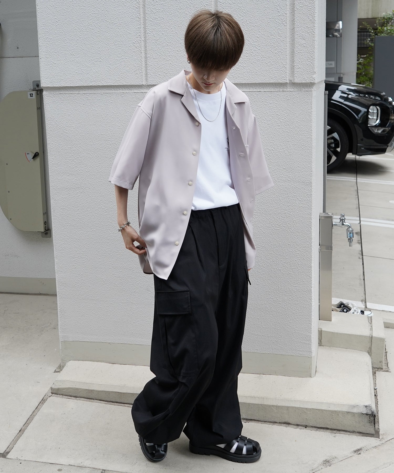 イージーケア ベーシックオープンカラーシャツ