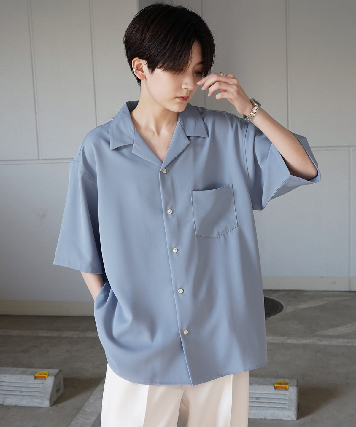 イージーケア ベーシックオープンカラーシャツ