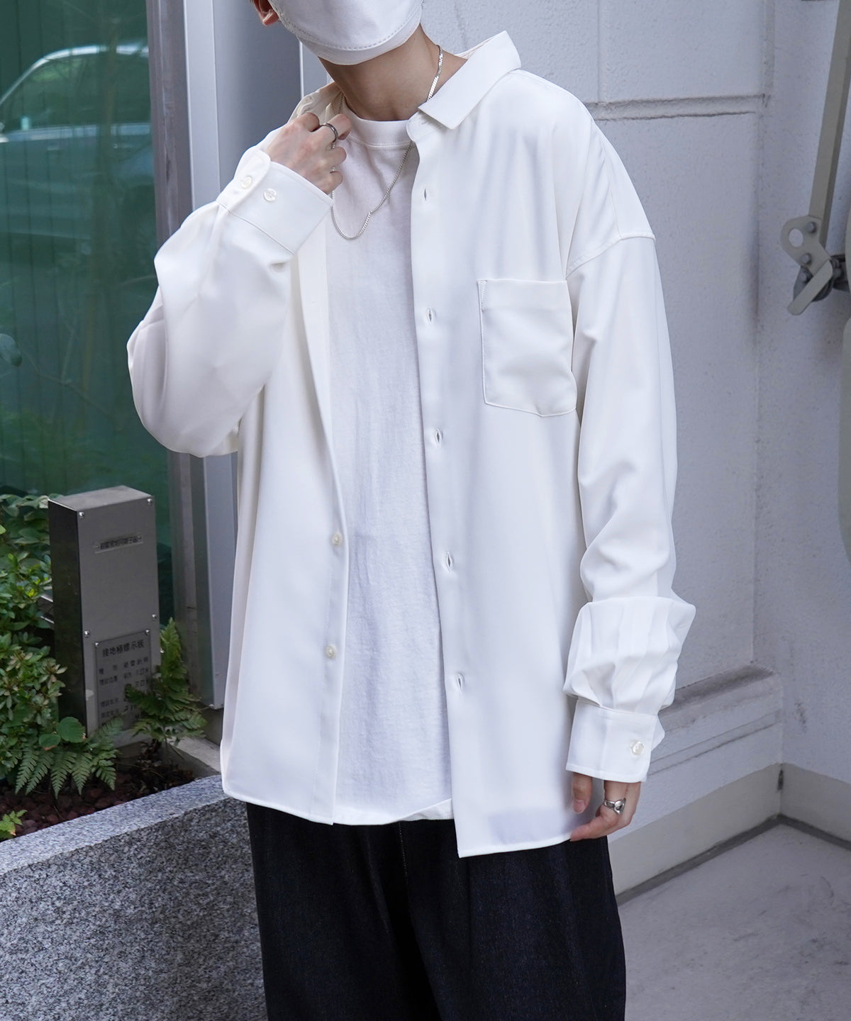 24SS ルーズシルエット ベーシック長袖シャツ