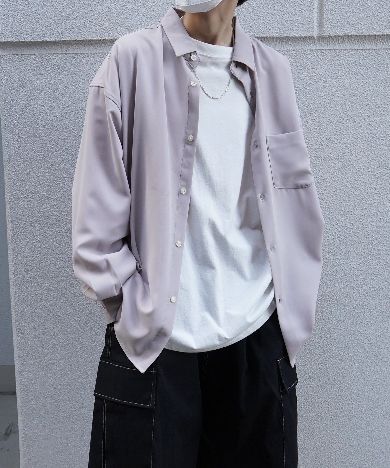 24SS ルーズシルエット ベーシック長袖シャツ