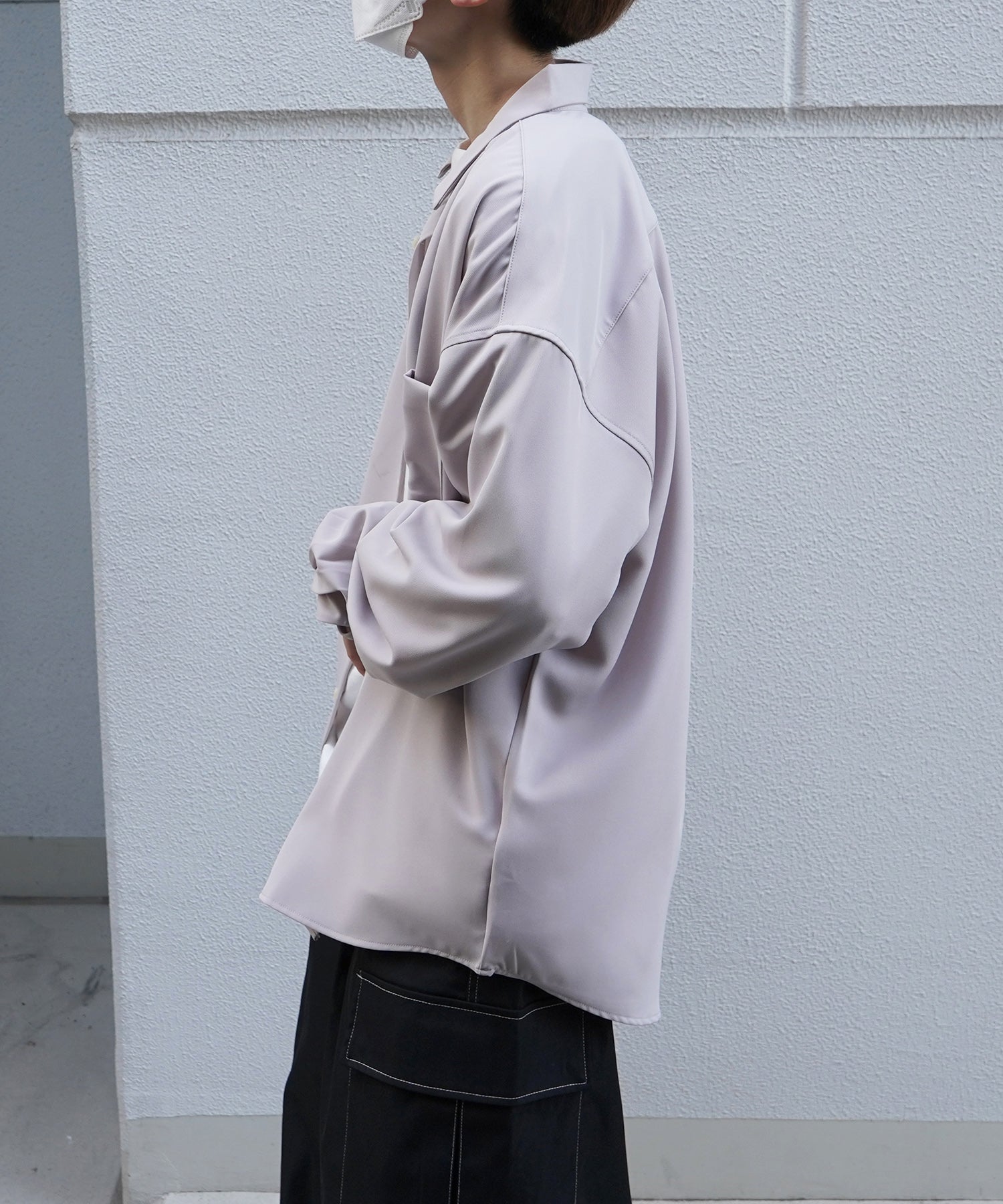 24SS ルーズシルエット ベーシック長袖シャツ