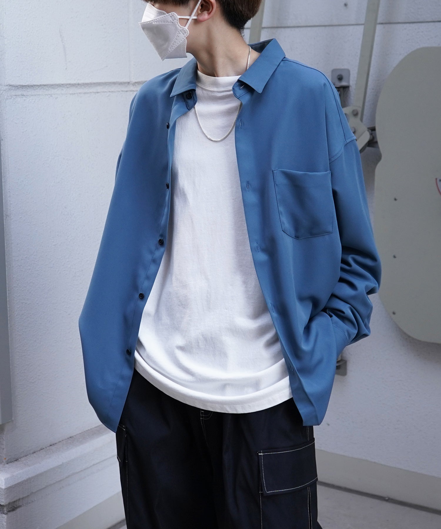 24SS ルーズシルエット ベーシック長袖シャツ