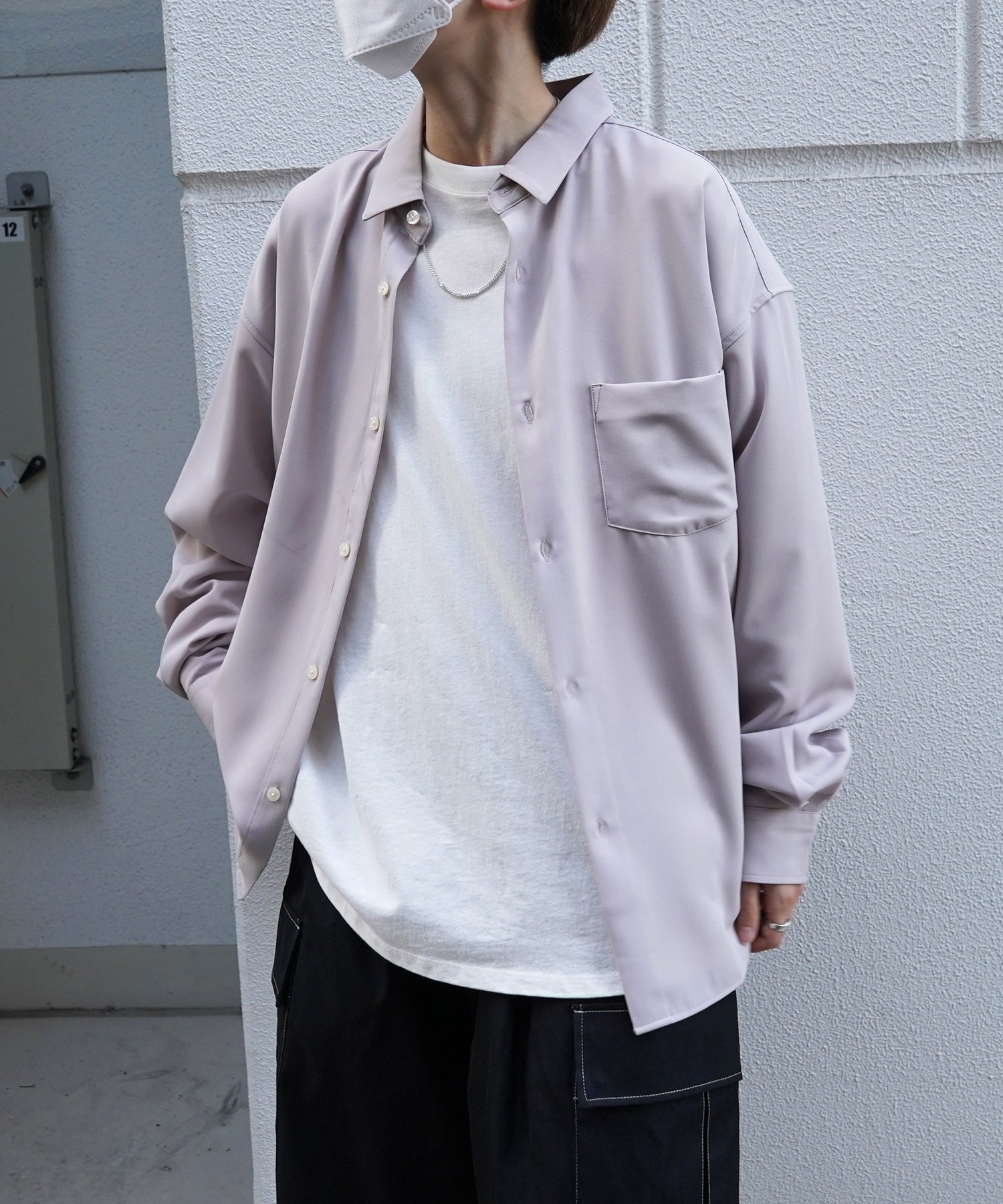 24SS ルーズシルエット ベーシック長袖シャツ