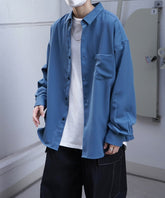 24SS ルーズシルエット ベーシック長袖シャツ