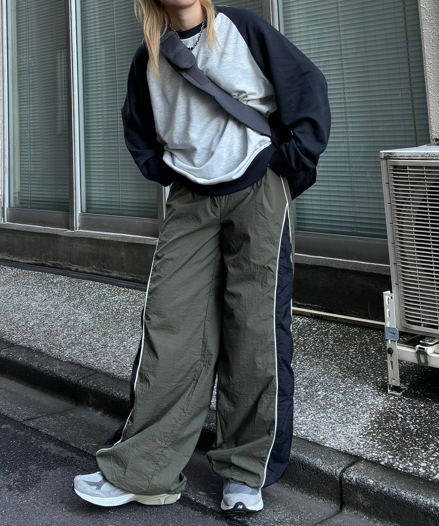 【限定展開】ラグラン切替 ビッグシルエット プルオーバースウェット