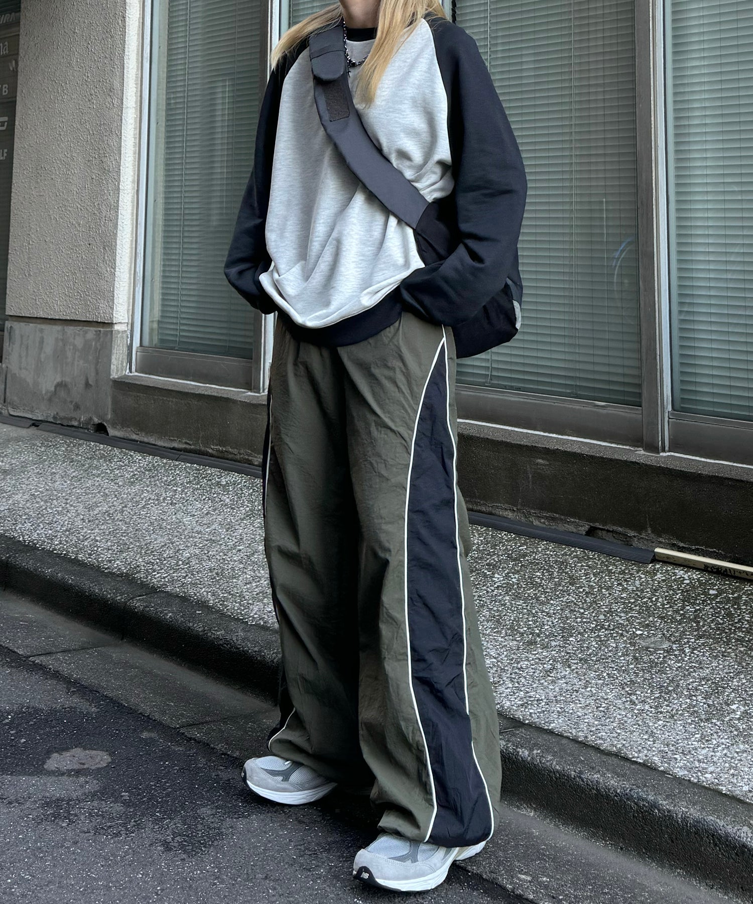 【限定展開】ラグラン切替 ビッグシルエット プルオーバースウェット