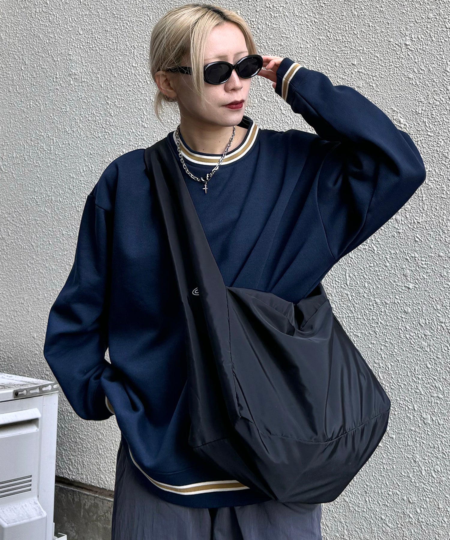【限定展開】リブライン ビッグシルエット プルオーバースウェット