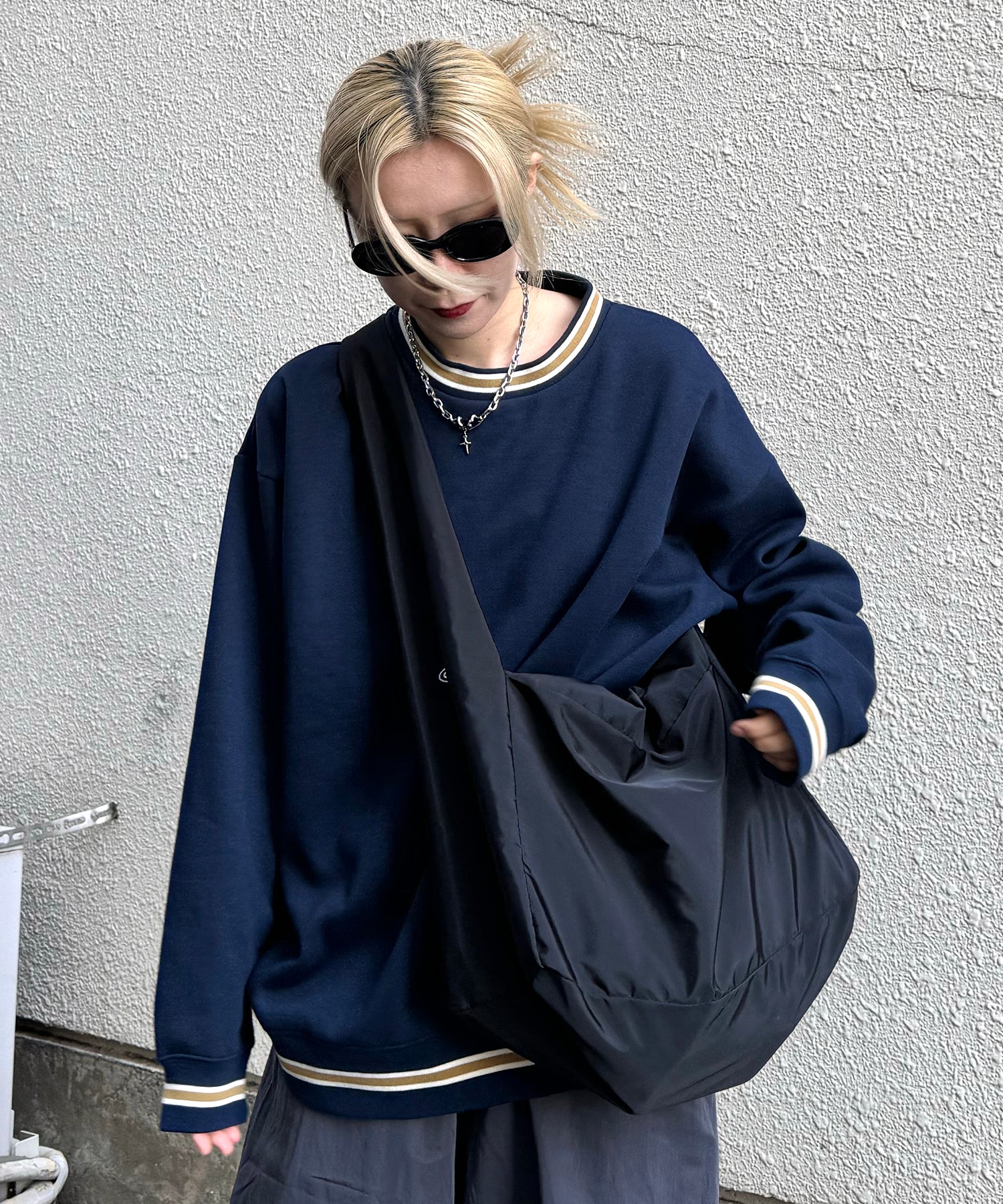 【限定展開】リブライン ビッグシルエット プルオーバースウェット