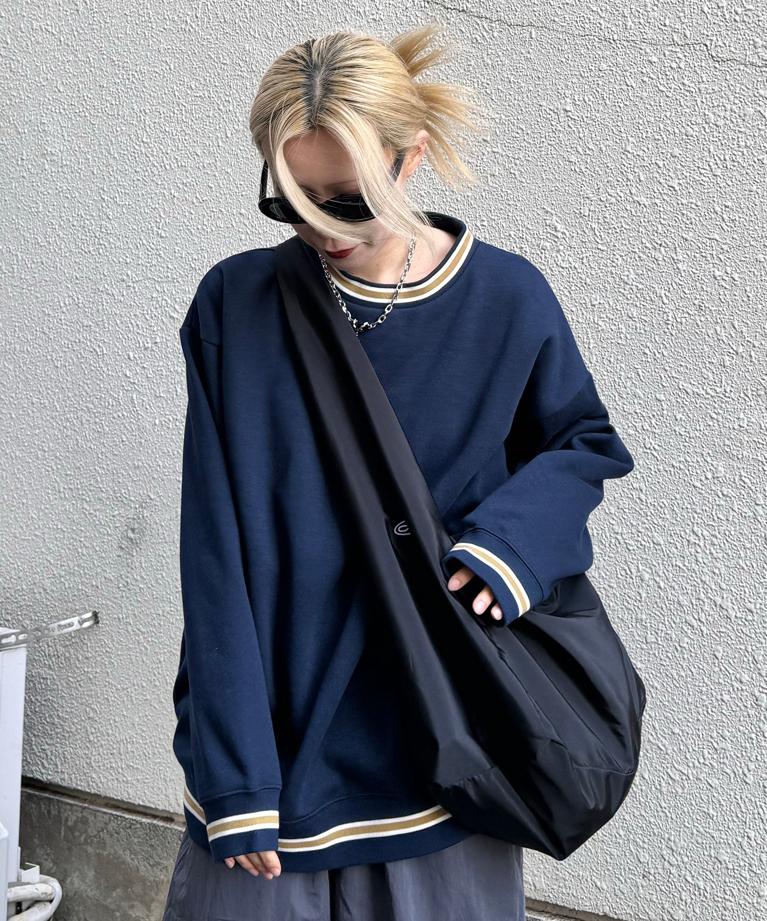【限定展開】リブライン ビッグシルエット プルオーバースウェット