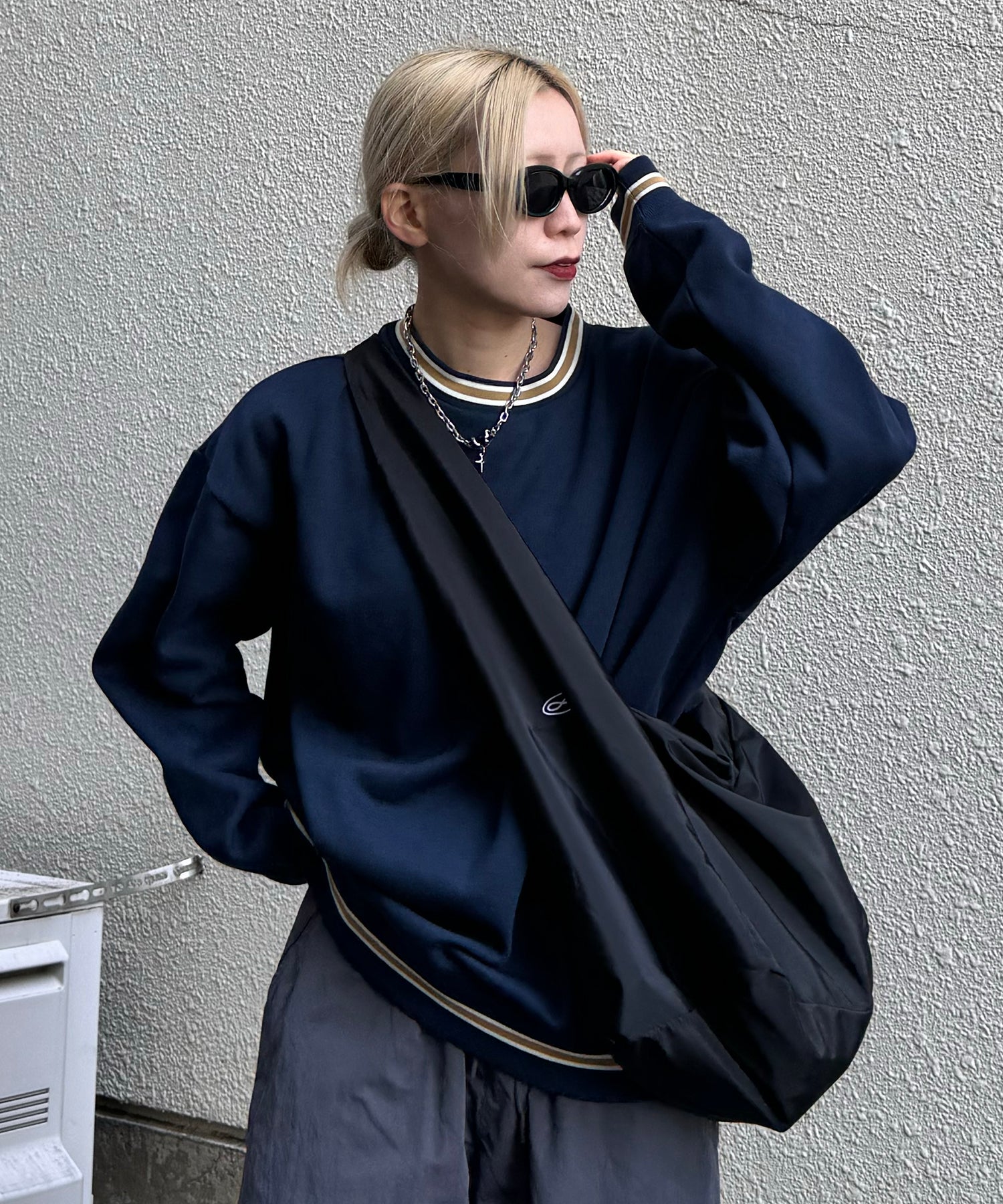 【限定展開】リブライン ビッグシルエット プルオーバースウェット