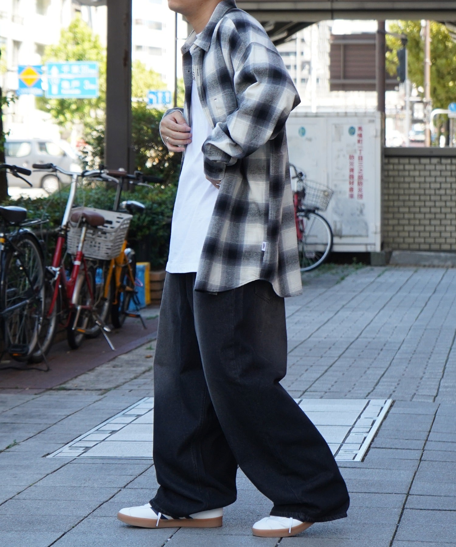 25SS ソフトコットン オンブレチェック / ネルチェック ビッグシルエットシャツ