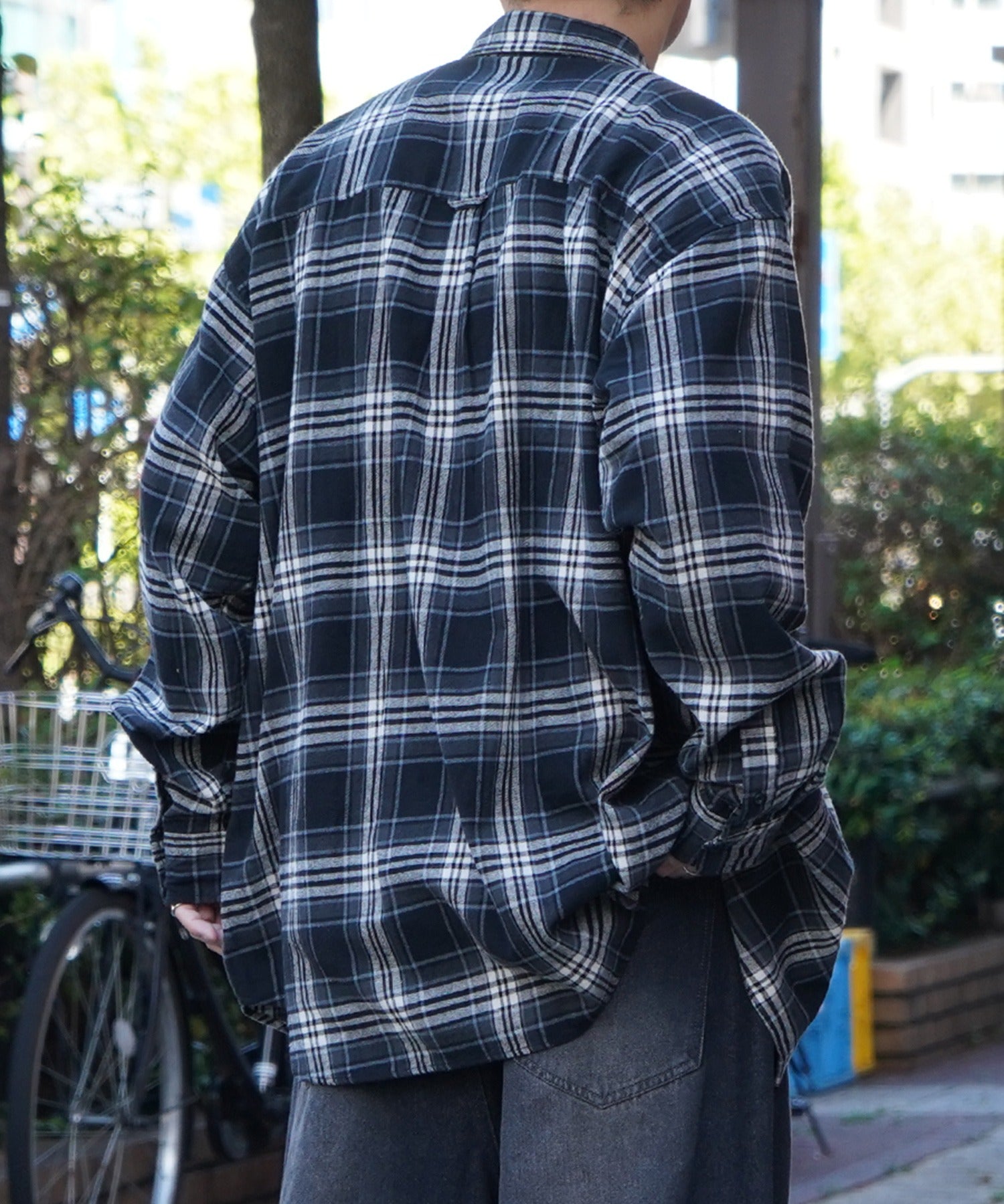 25SS ソフトコットン オンブレチェック / ネルチェック ビッグシルエットシャツ