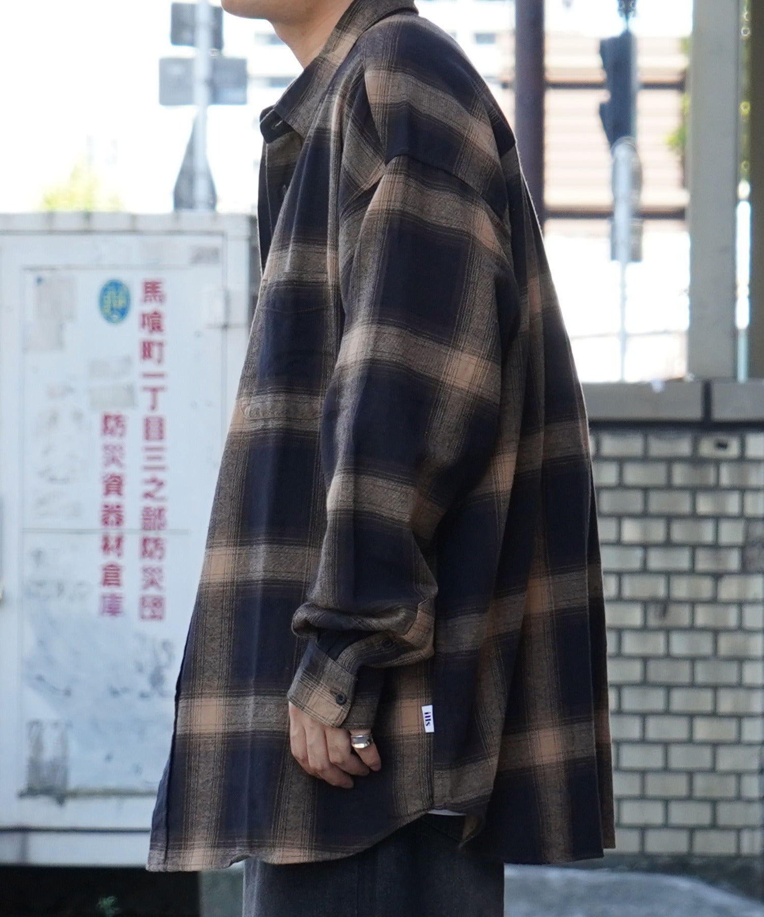 25SS ソフトコットン オンブレチェック / ネルチェック ビッグシルエットシャツ
