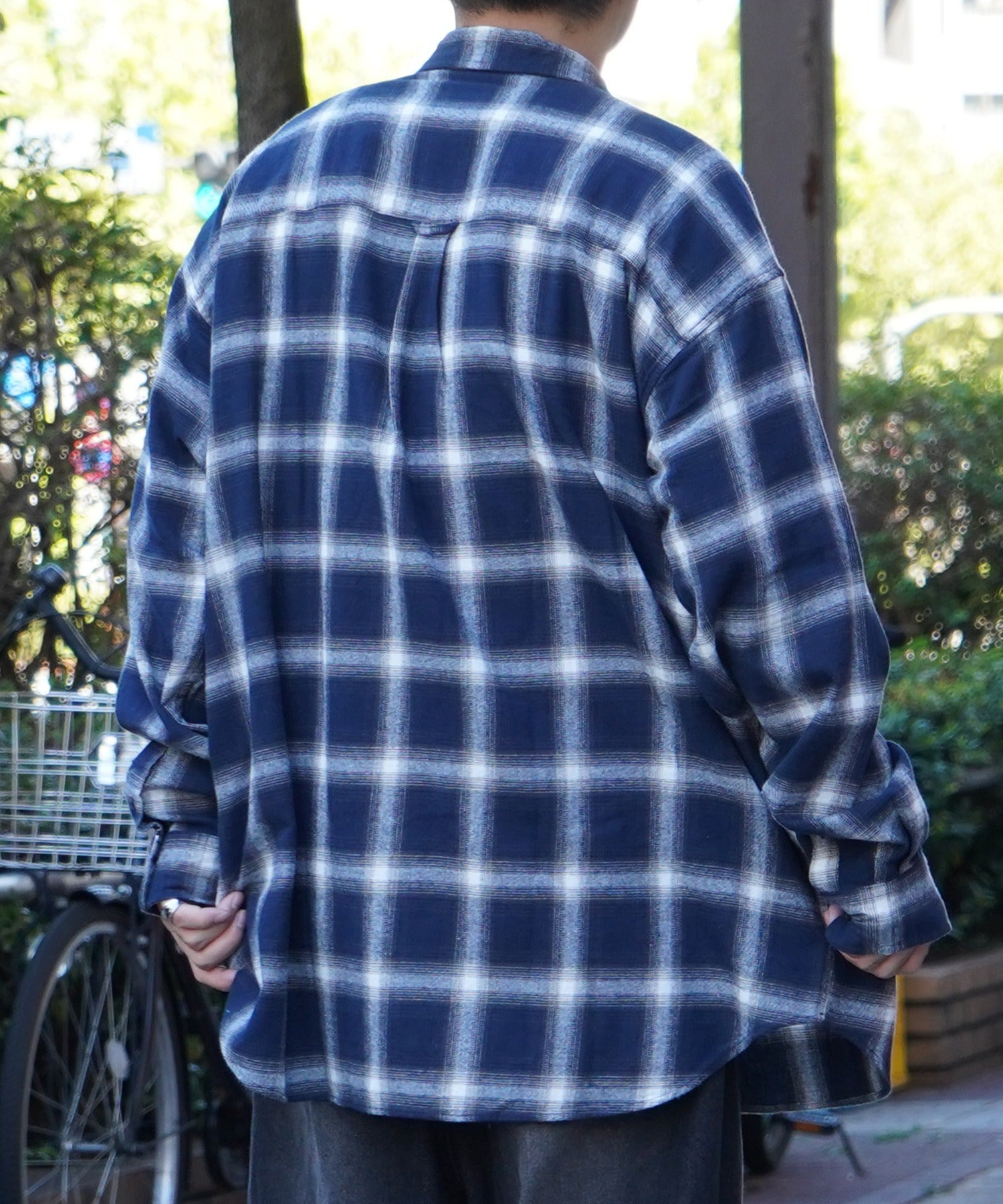 25SS ソフトコットン オンブレチェック / ネルチェック ビッグシルエットシャツ