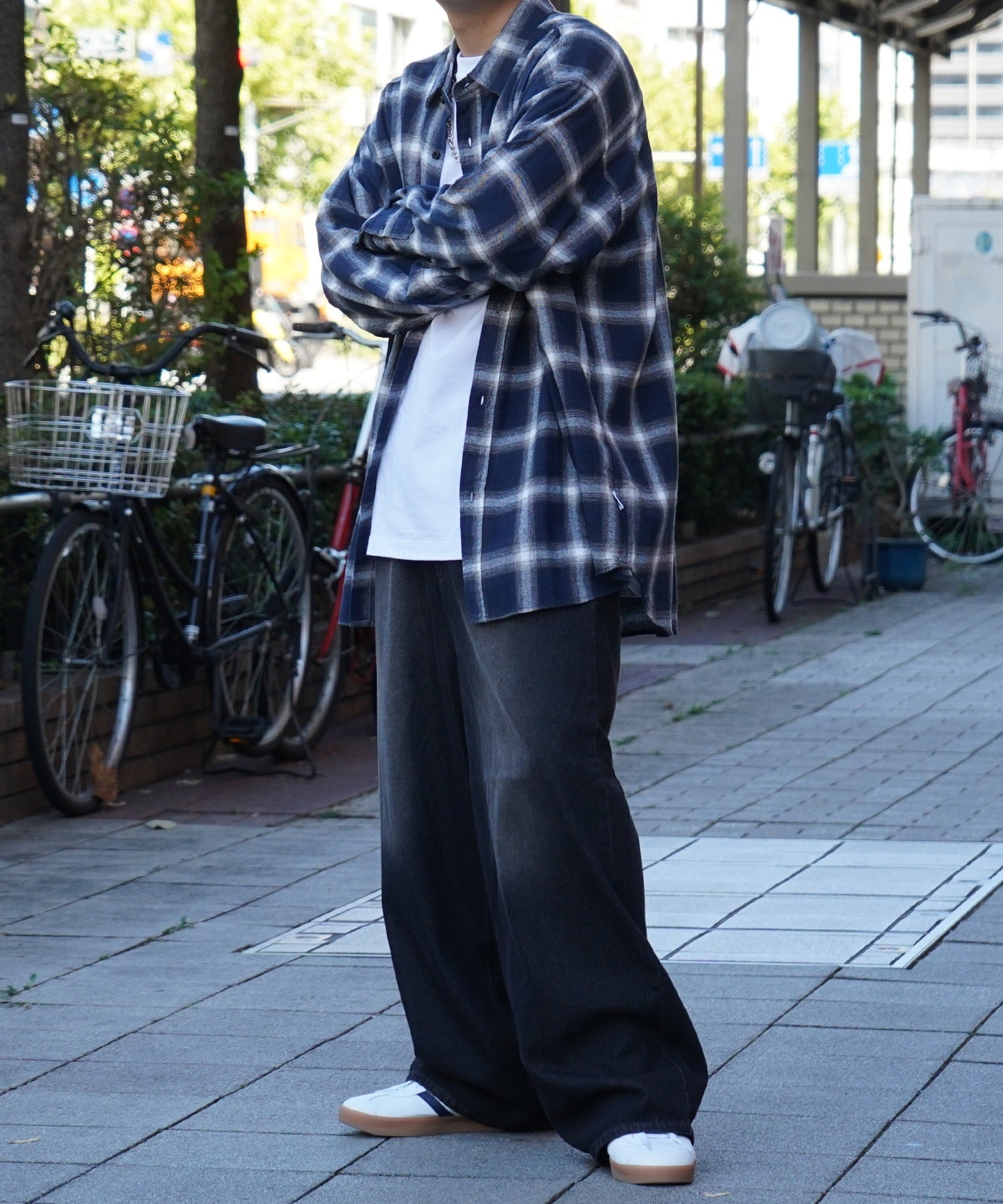 25SS ソフトコットン オンブレチェック / ネルチェック ビッグシルエットシャツ
