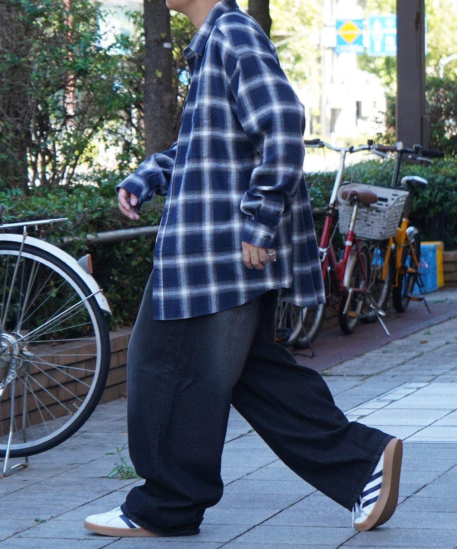 25SS ソフトコットン オンブレチェック / ネルチェック ビッグシルエットシャツ