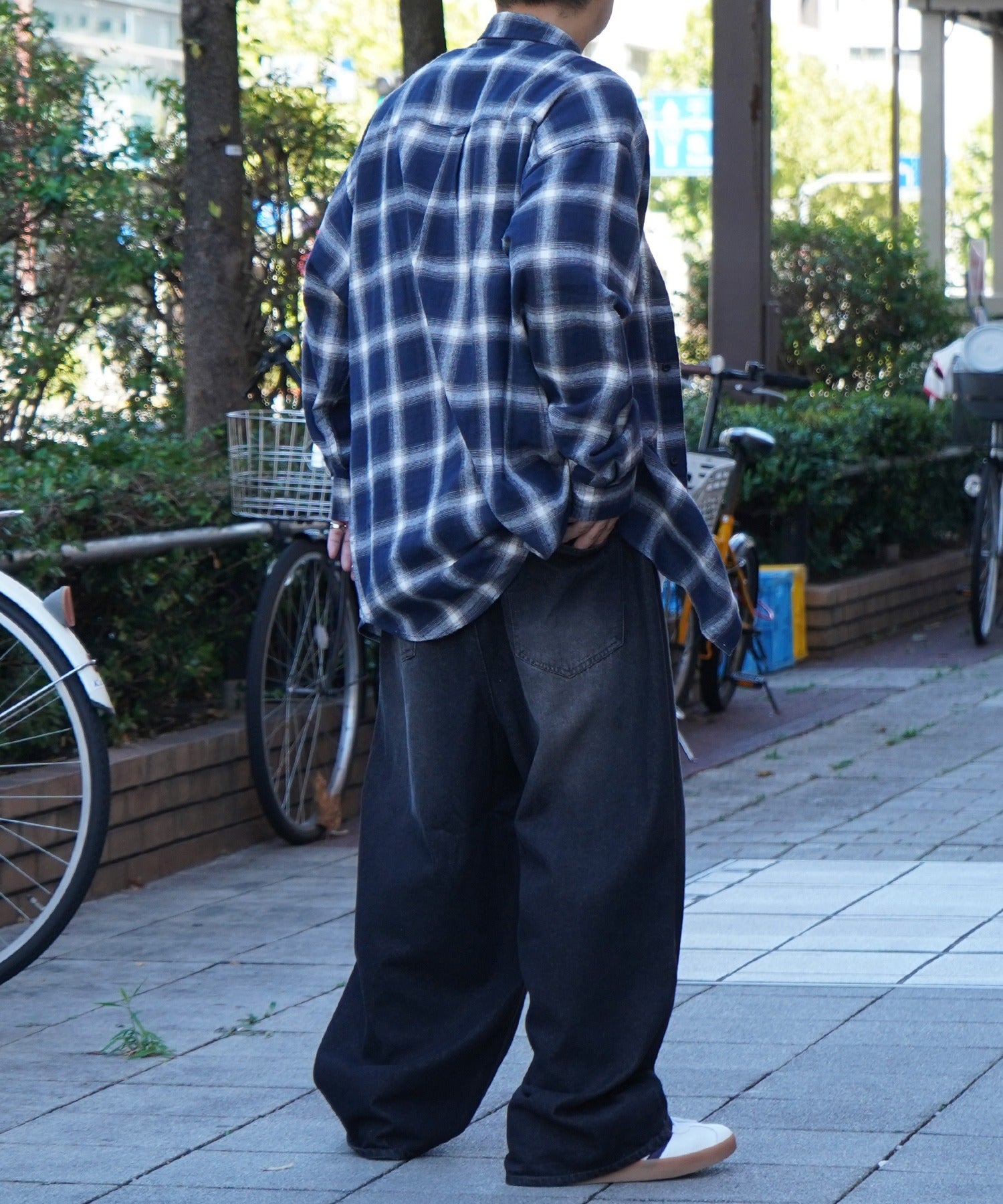 25SS ソフトコットン オンブレチェック / ネルチェック ビッグシルエットシャツ